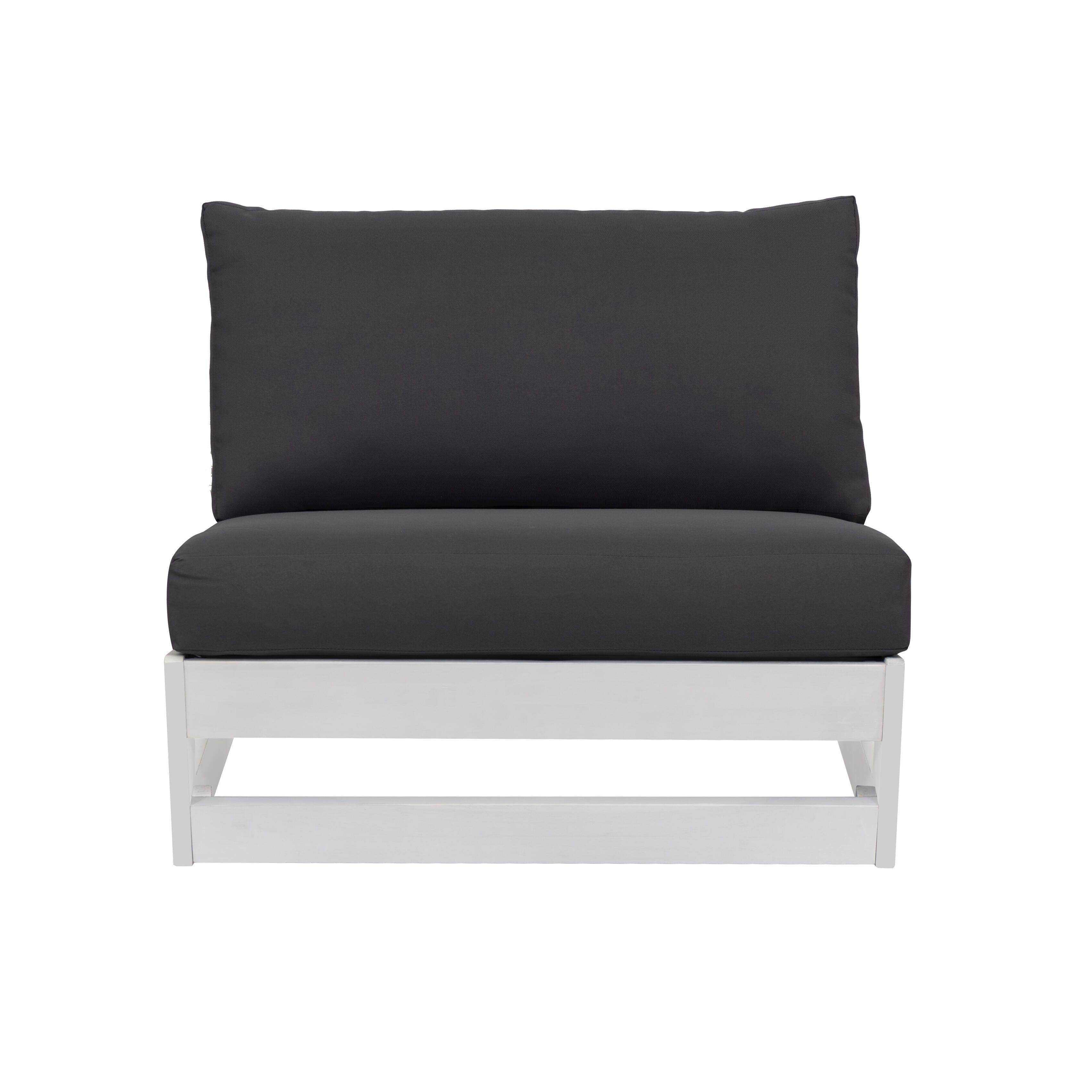 Linon Carmel Outdoor Lounge Chair, White/Gray, large