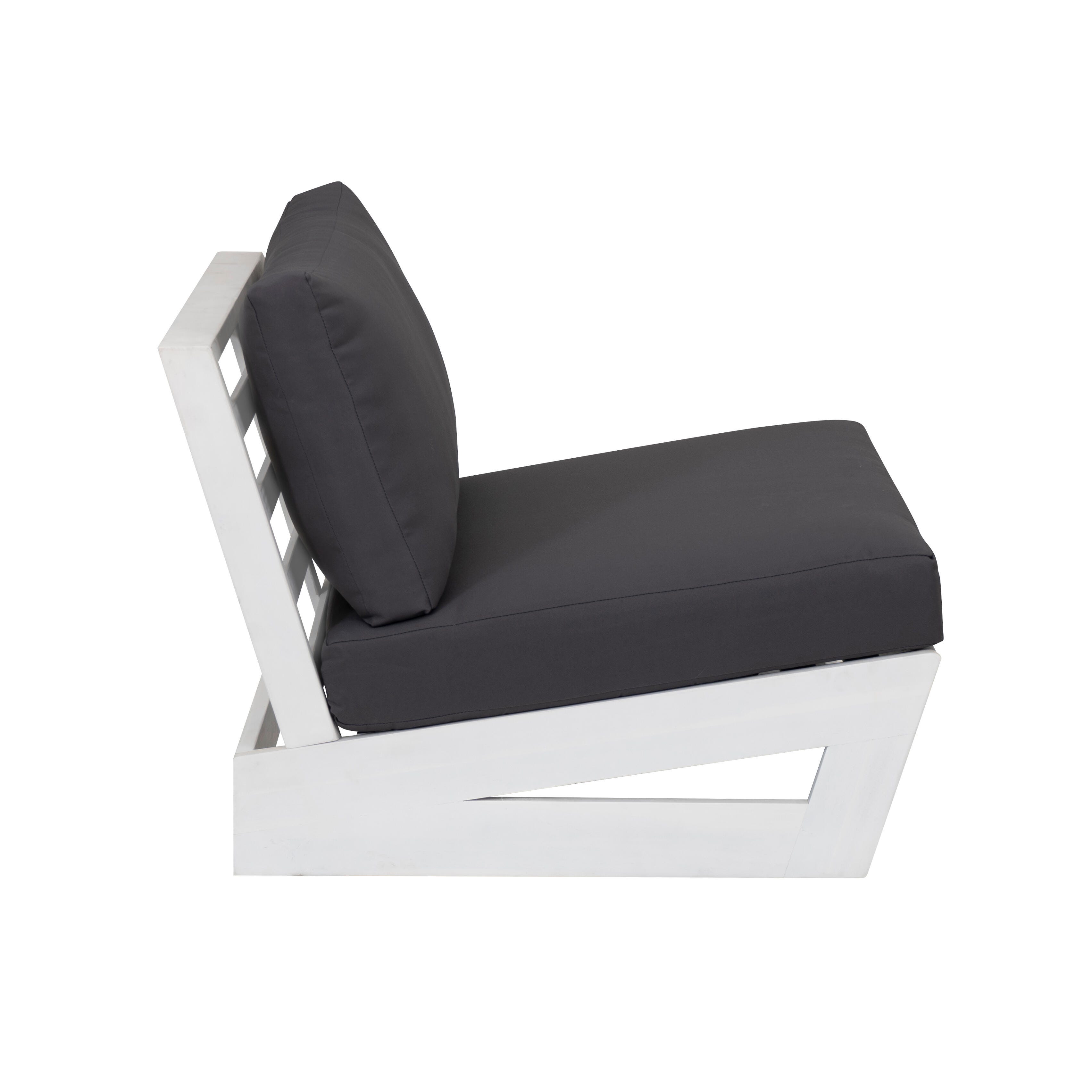 Linon Carmel Outdoor Lounge Chair, White/Gray, large
