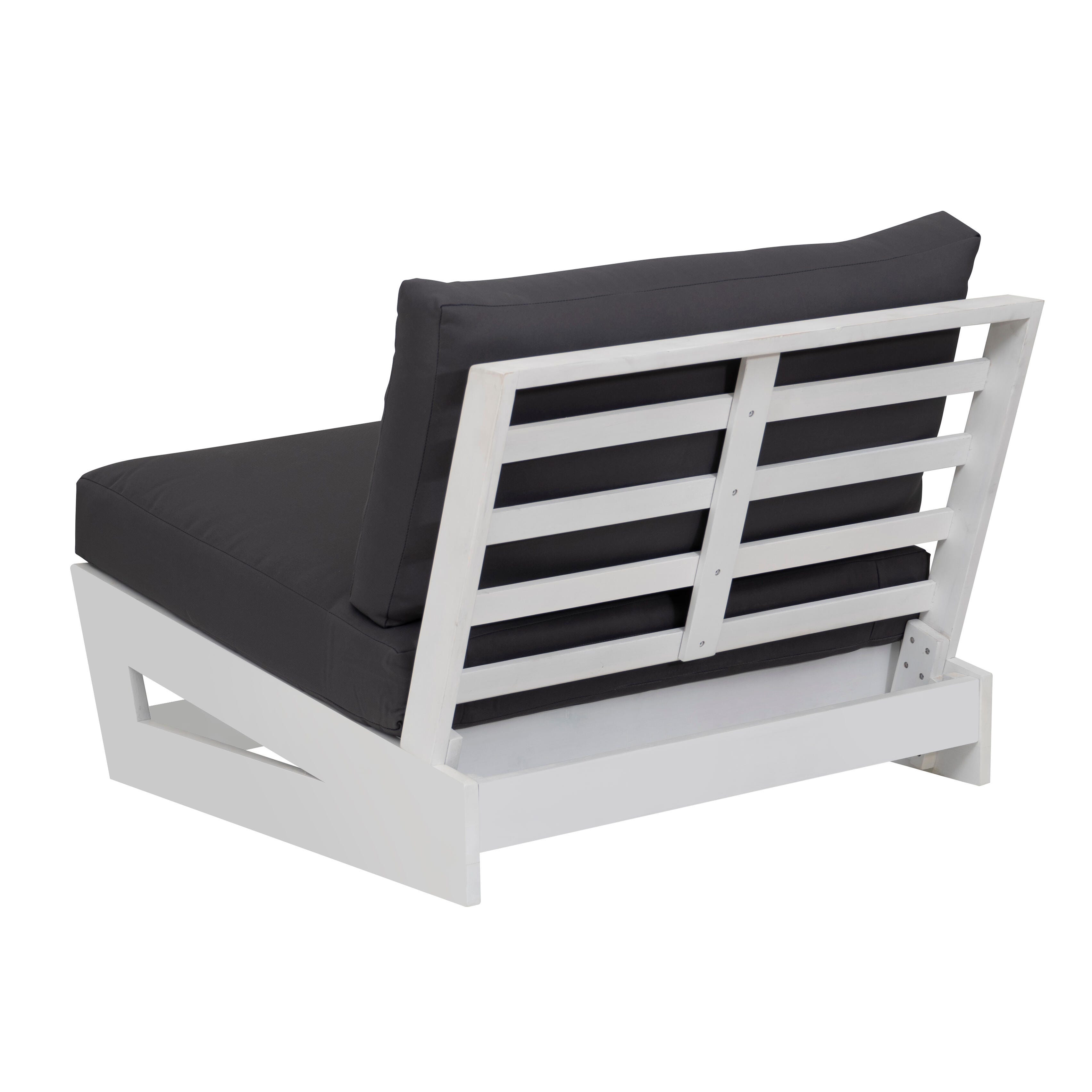 Linon Carmel Outdoor Lounge Chair, White/Gray, large