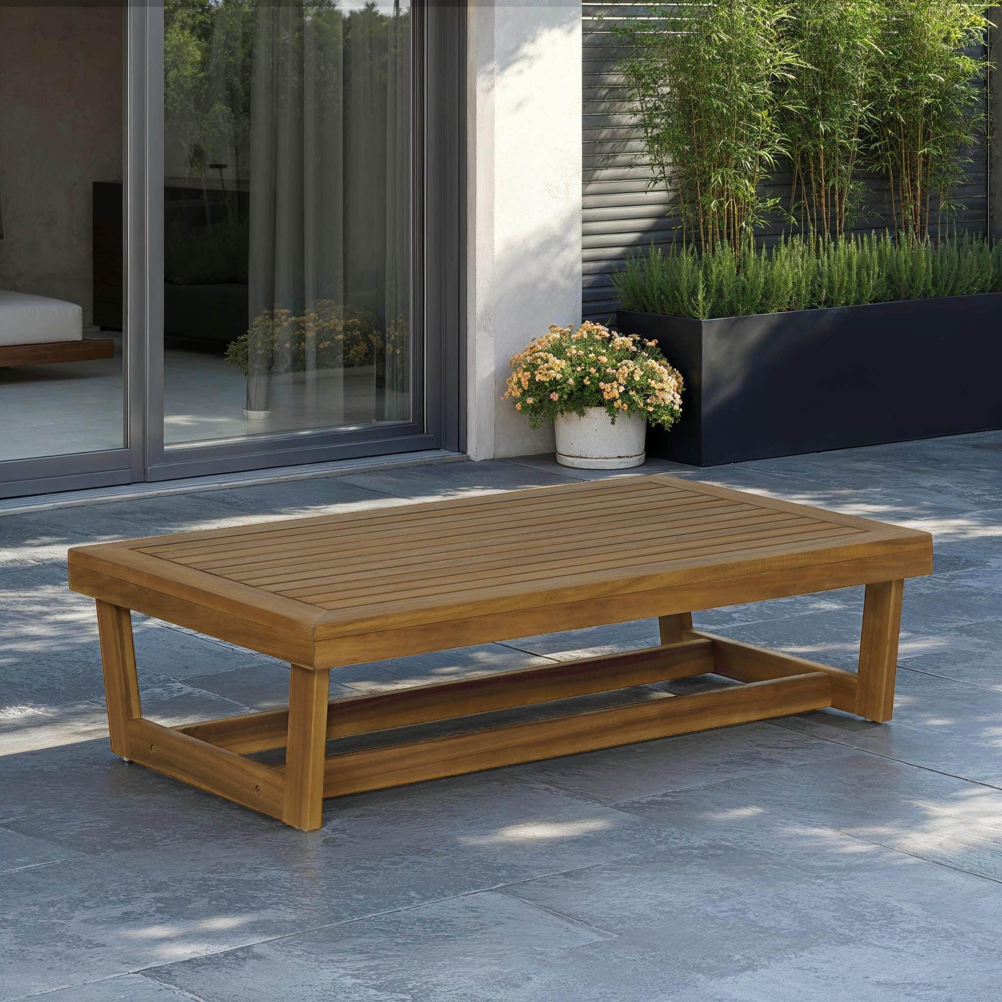 Linon Carmel Outdoor Cocktail Table, Brown, rollover