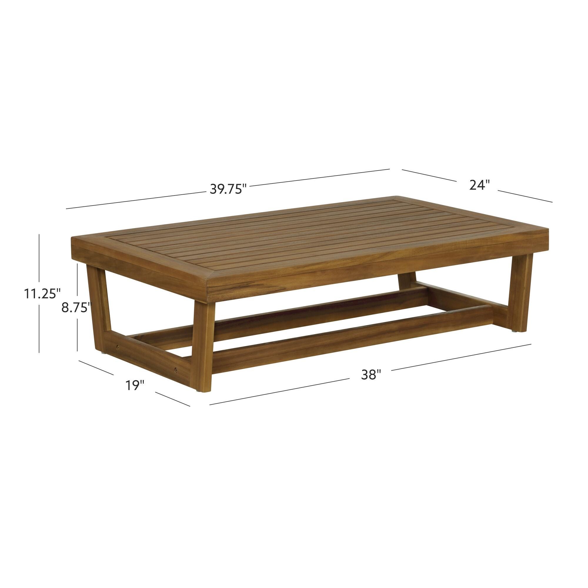 Linon Carmel Outdoor Cocktail Table, Brown, large