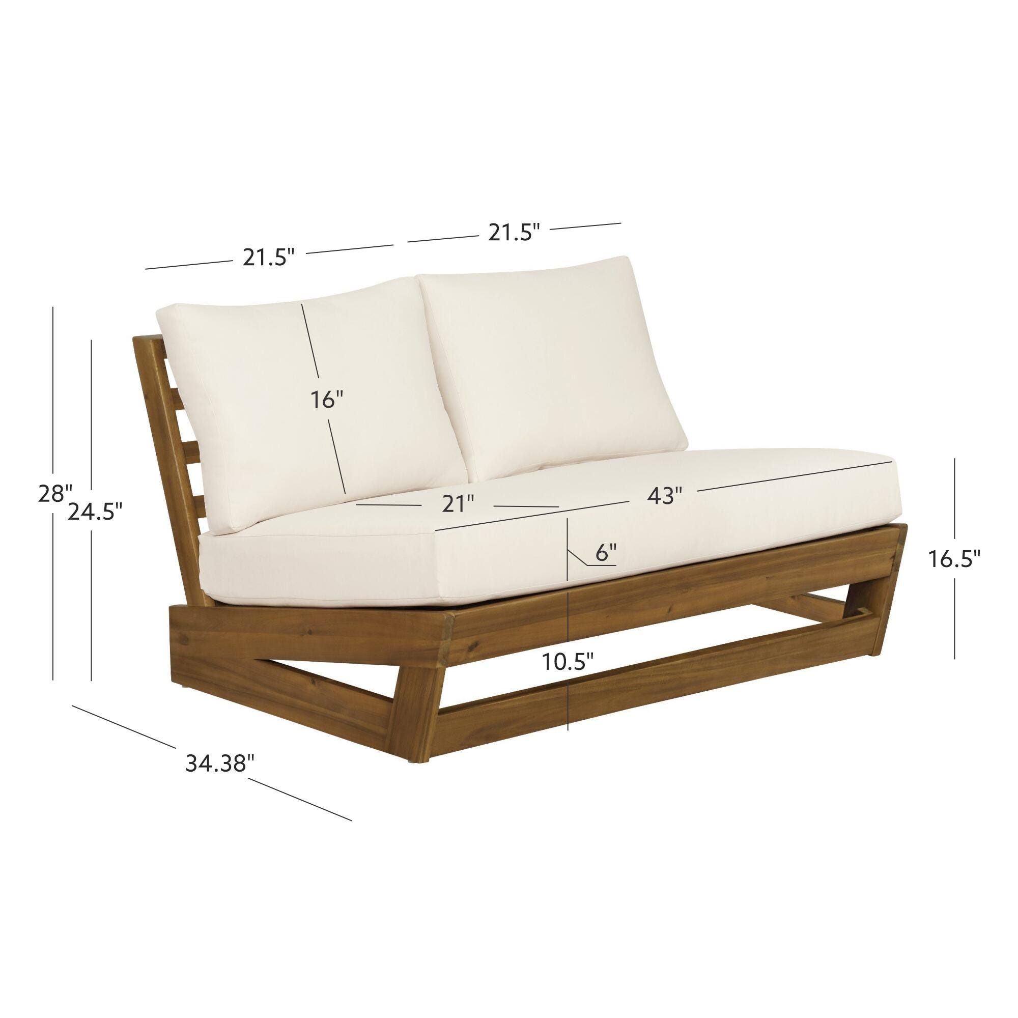 Linon Outdoor Bench, Brown/Cream, large
