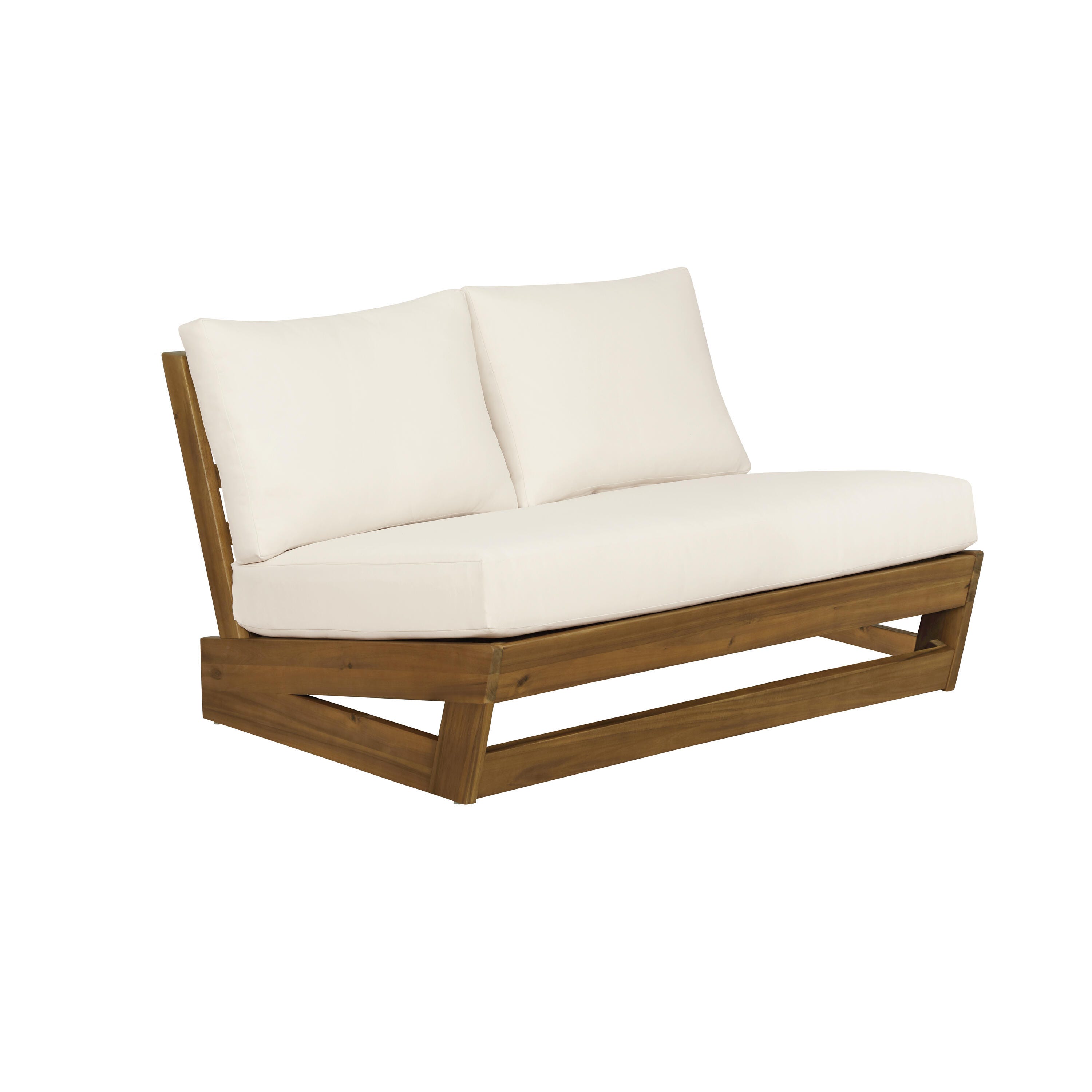 Linon Outdoor Bench, Brown/Cream, large