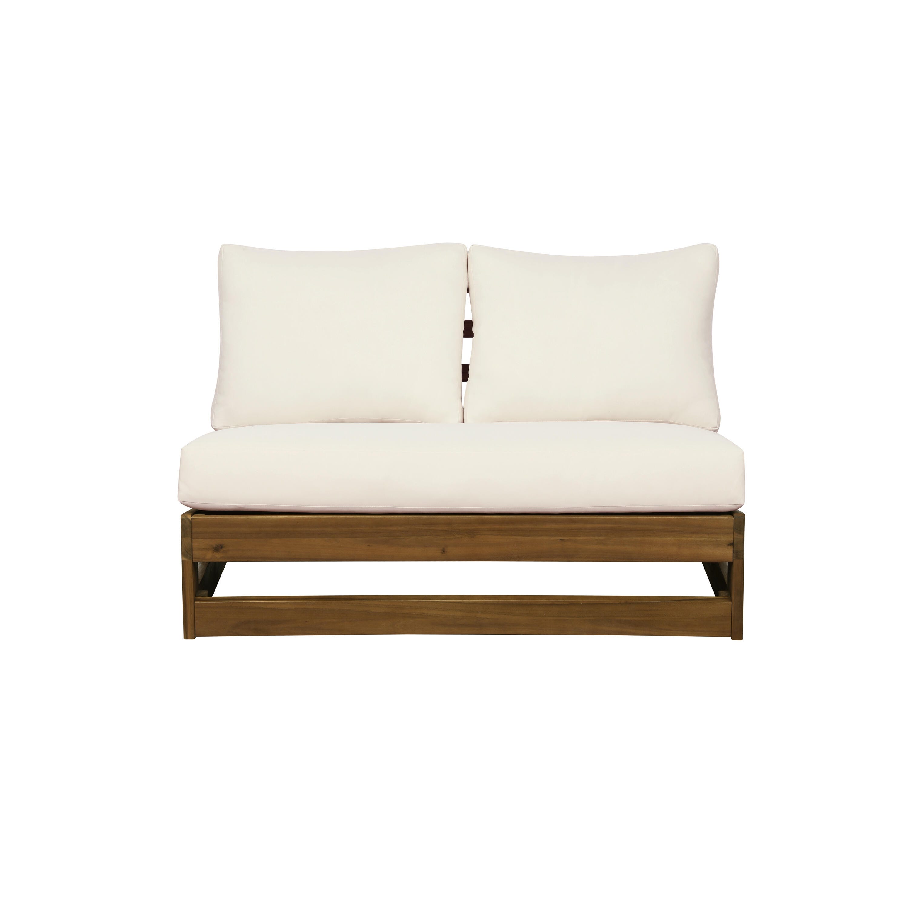 Linon Outdoor Bench, Brown/Cream, large
