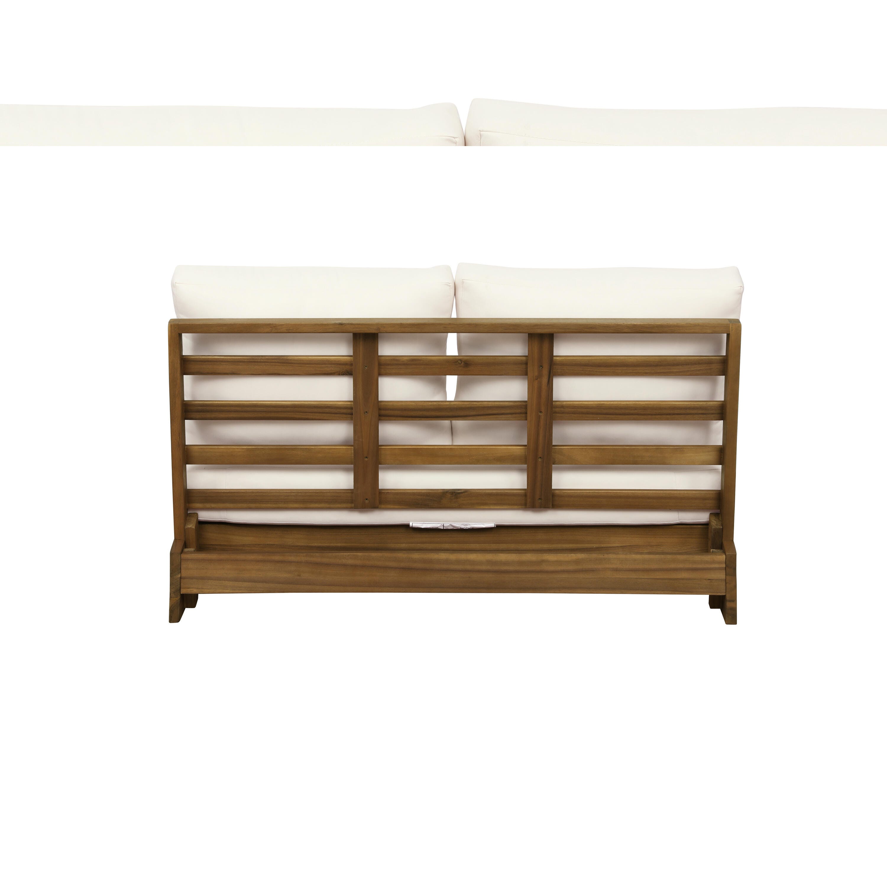 Linon Outdoor Bench, Brown/Cream, large