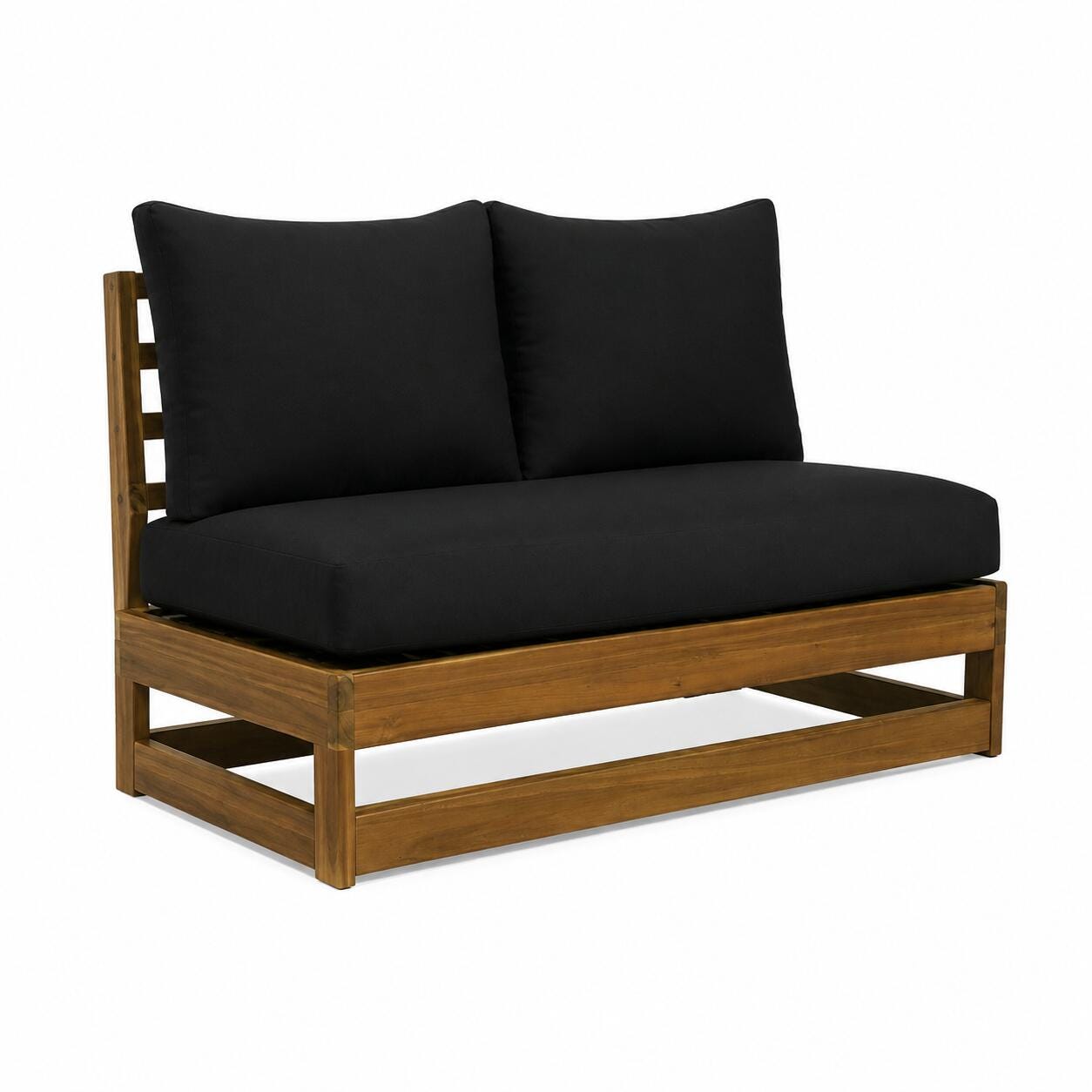 Linon Outdoor Bench, Brown/Black, large