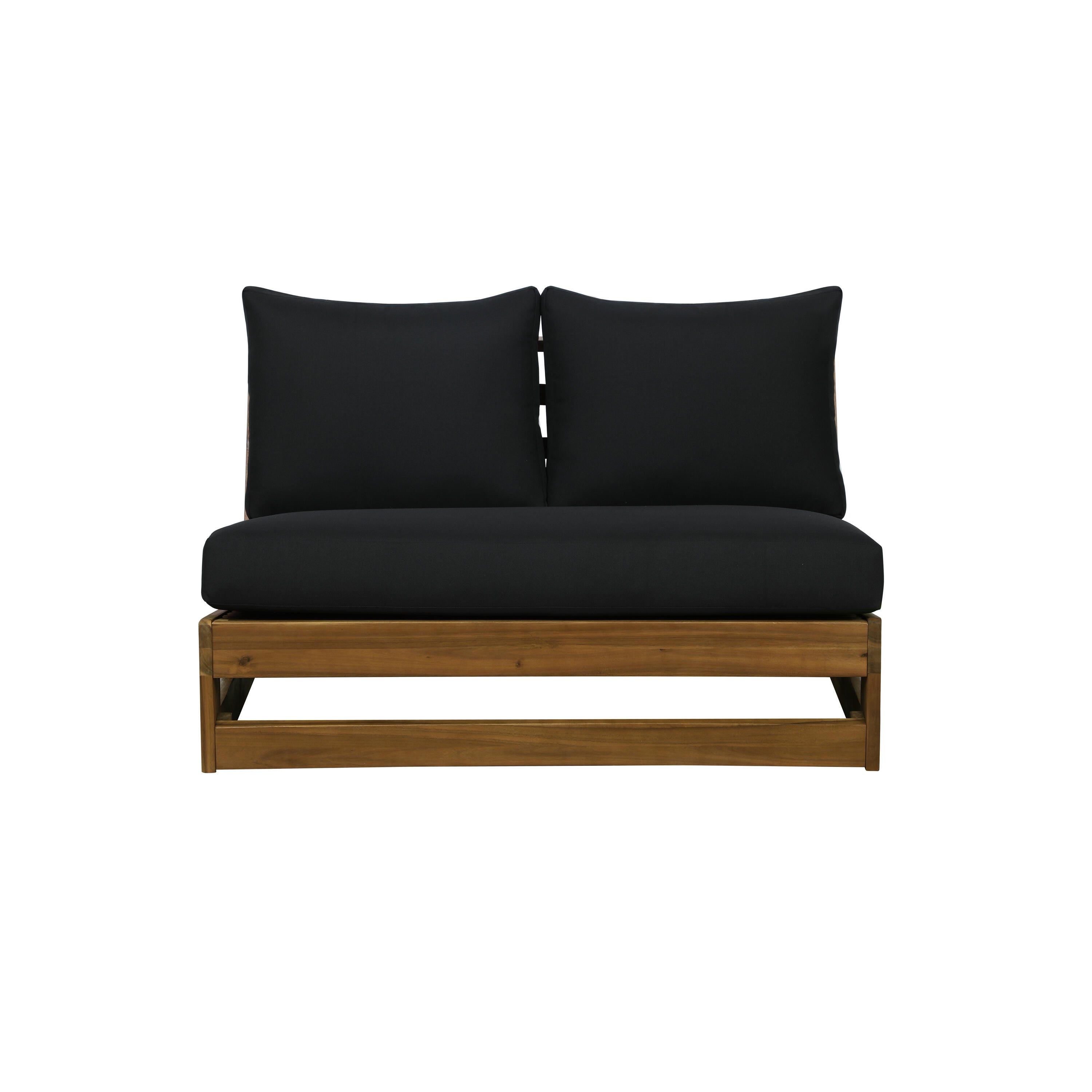 Linon Outdoor Bench, Brown/Black, large