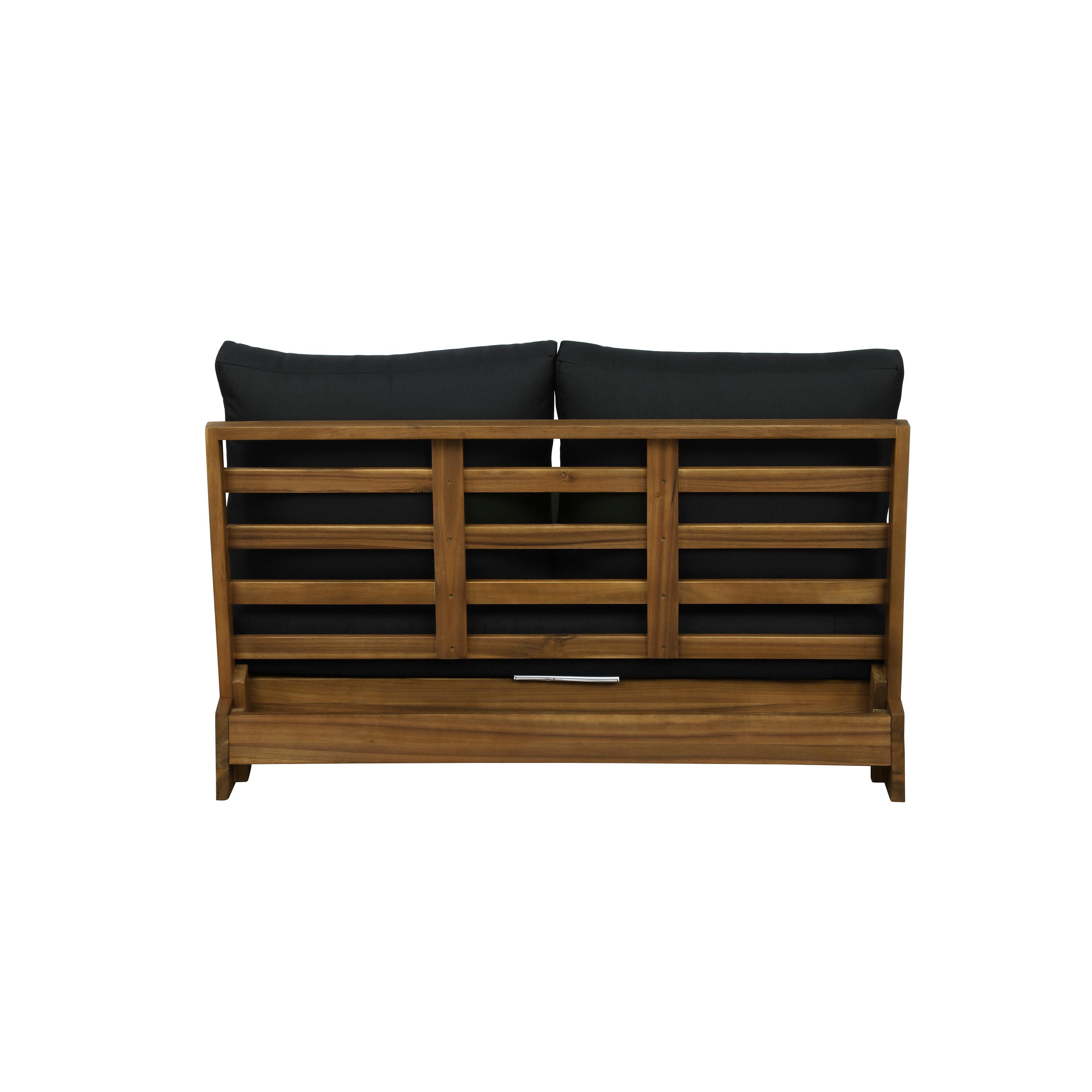 Linon Outdoor Bench, Brown/Black, large