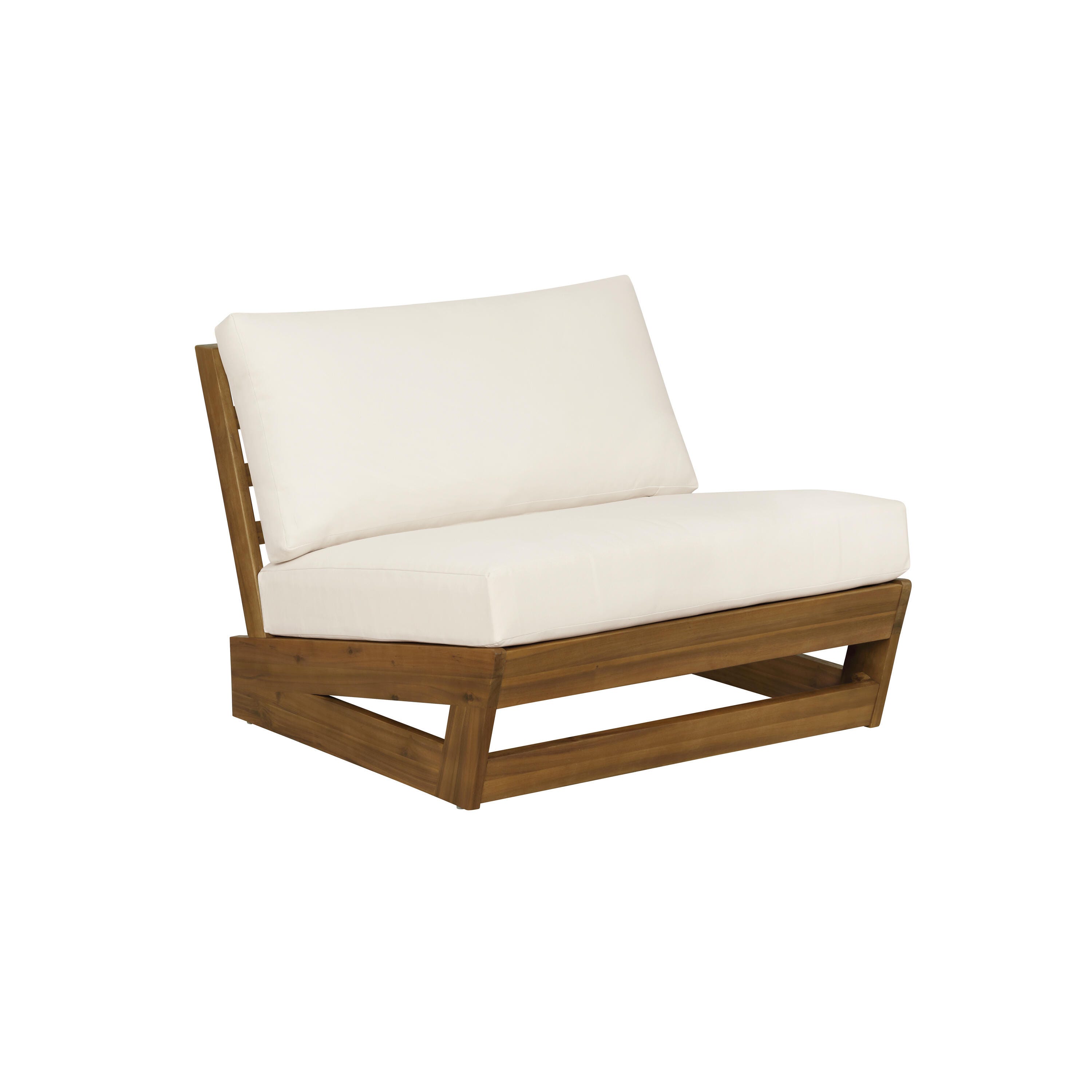 Linon Carmel Outdoor Lounge Chair, Brown/Cream, large