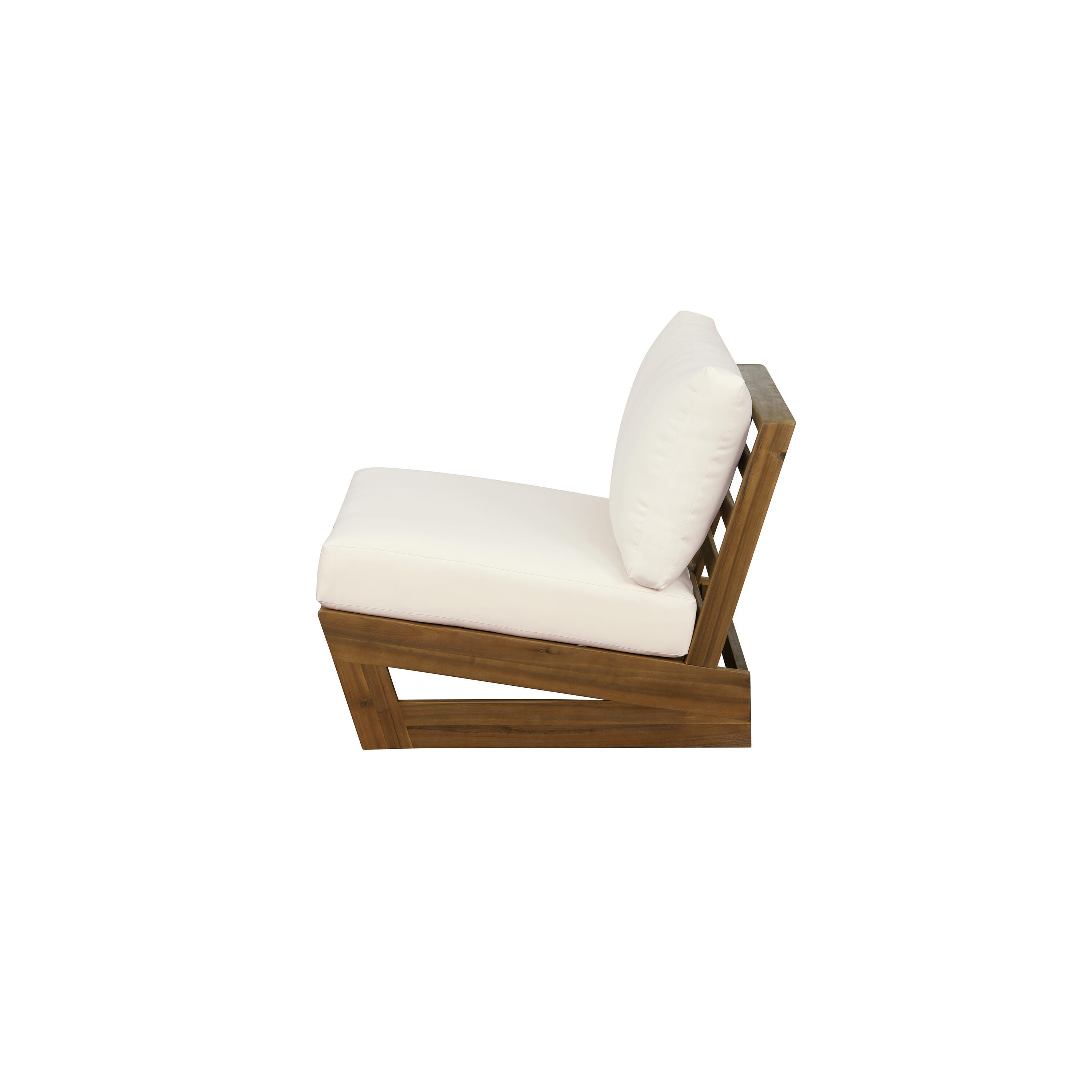 Linon Carmel Outdoor Lounge Chair, Brown/Cream, large