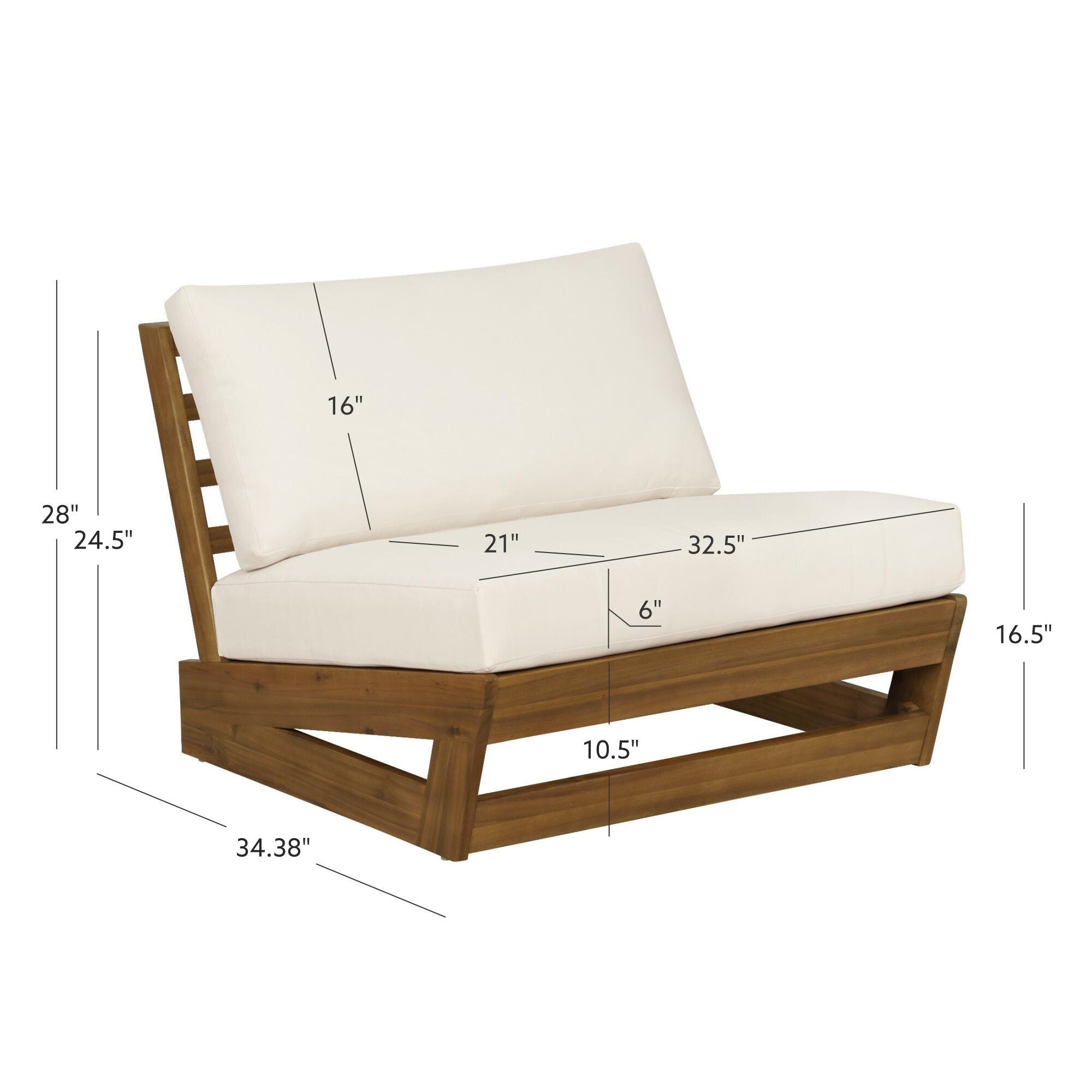 Linon Carmel Outdoor Lounge Chair, Brown/Cream, large