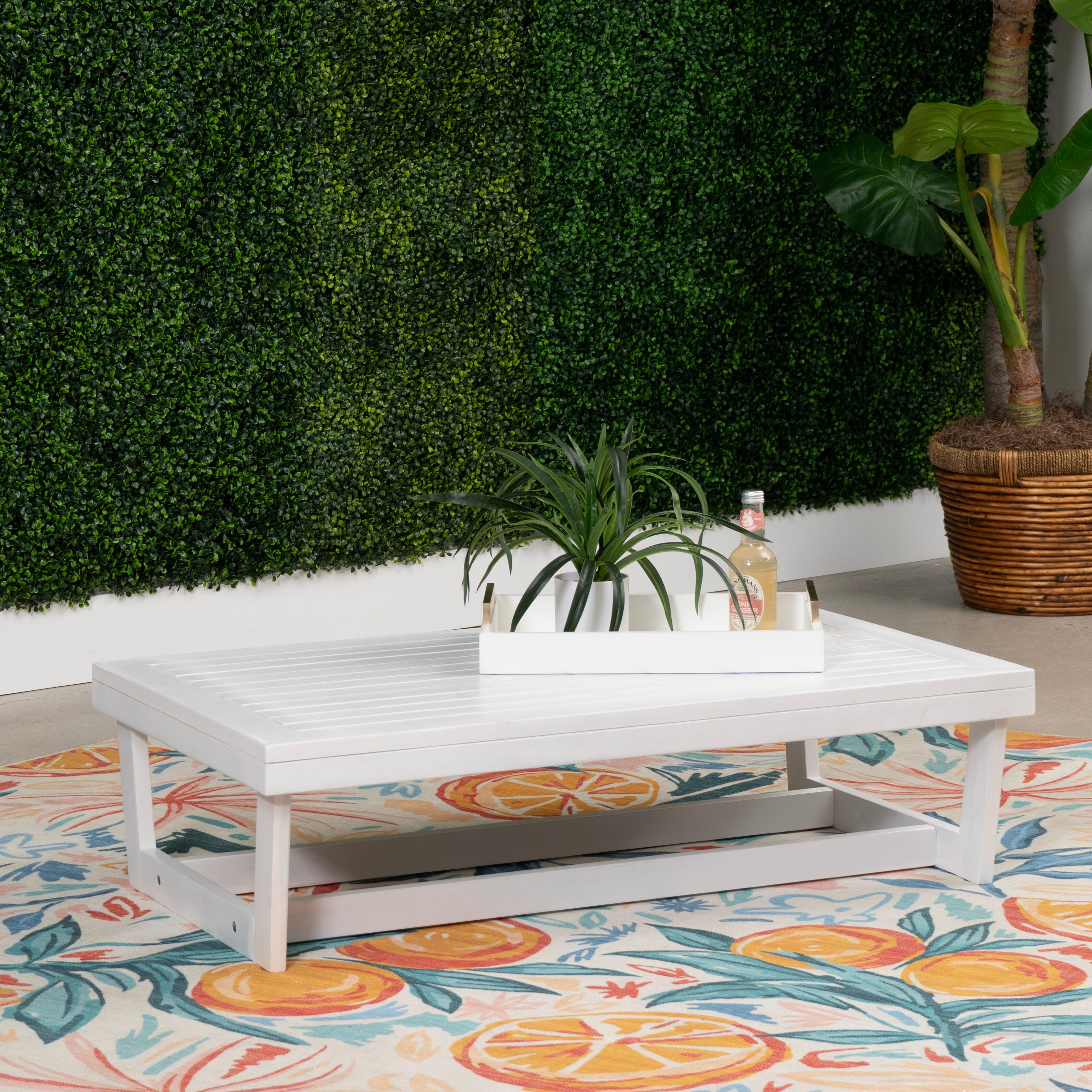 Linon Carmel Outdoor Cocktail Table, White, rollover