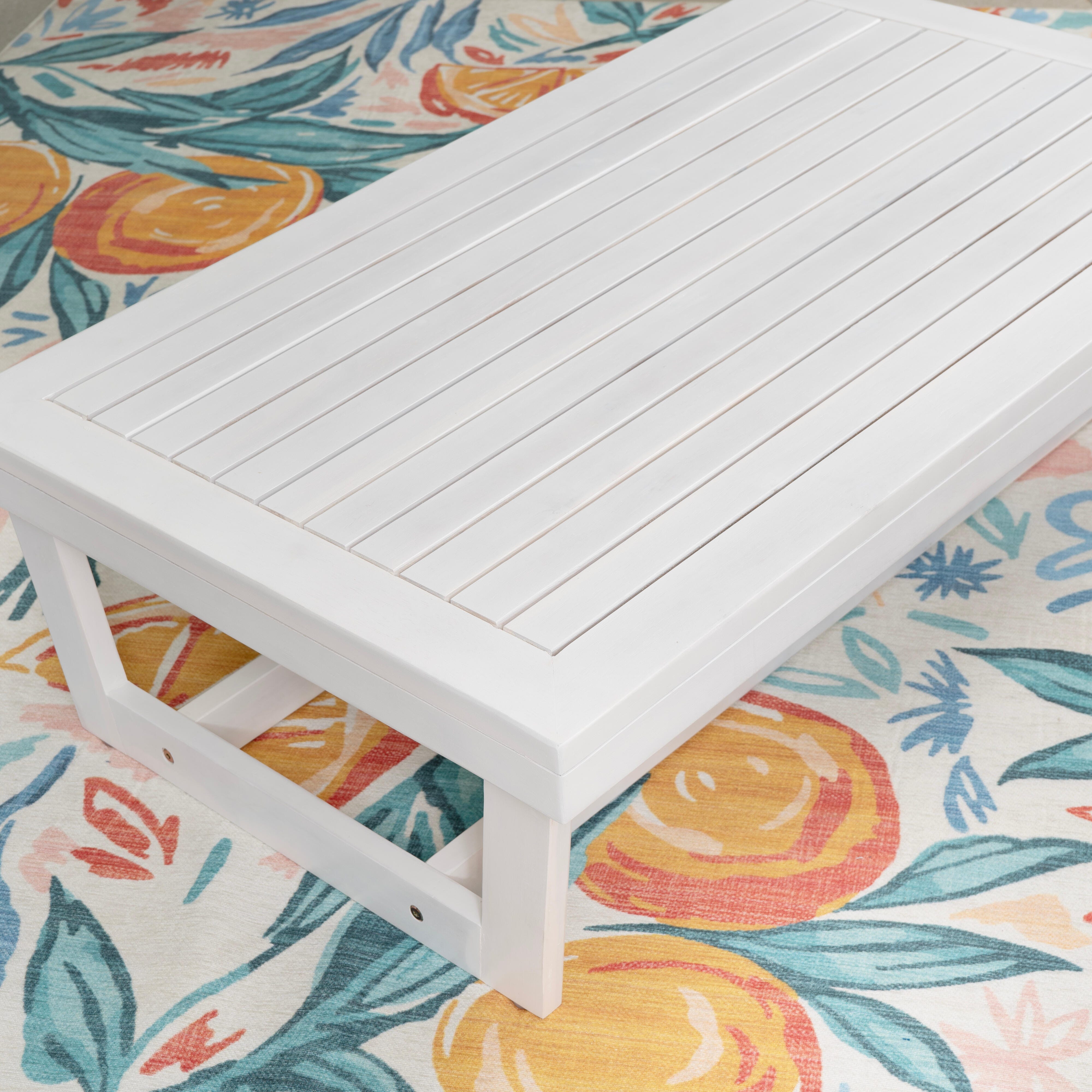 Linon Carmel Outdoor Cocktail Table, White, large