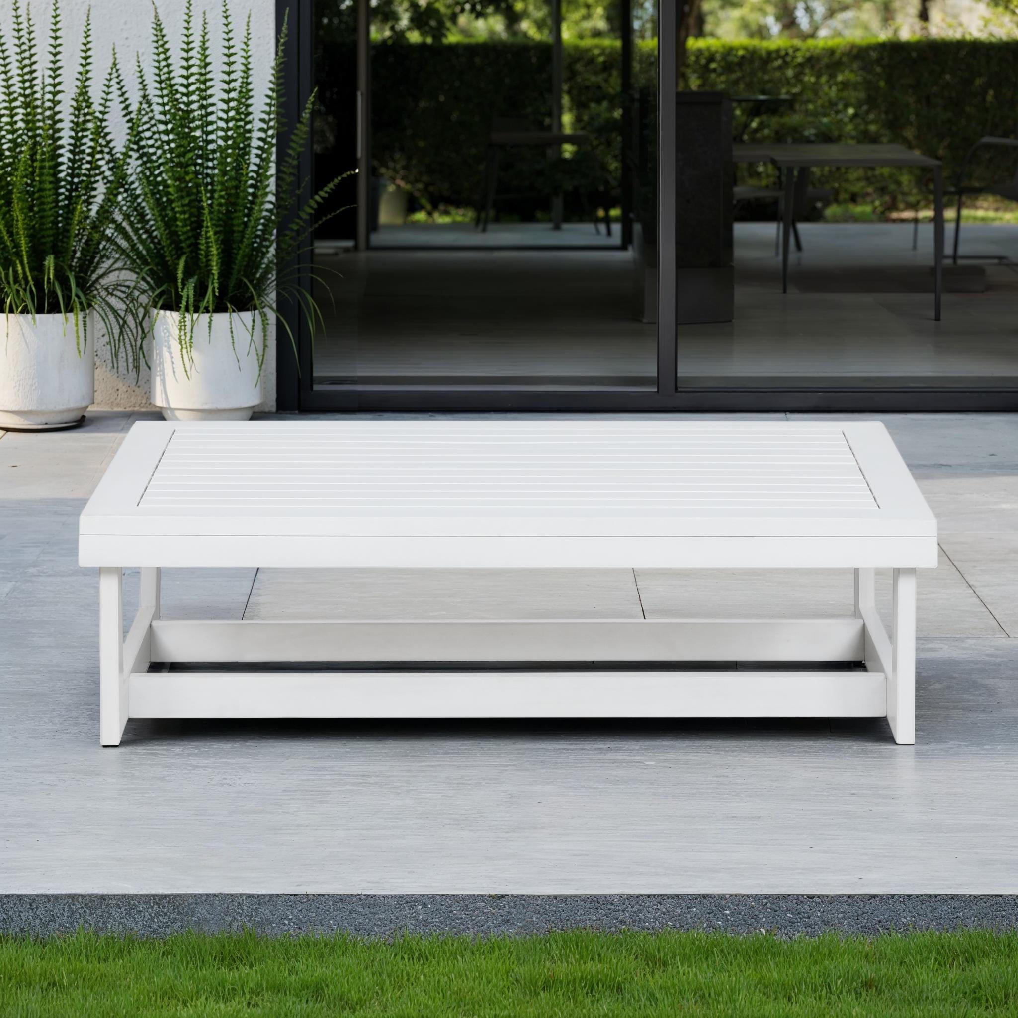 Linon Carmel Outdoor Cocktail Table, White, large