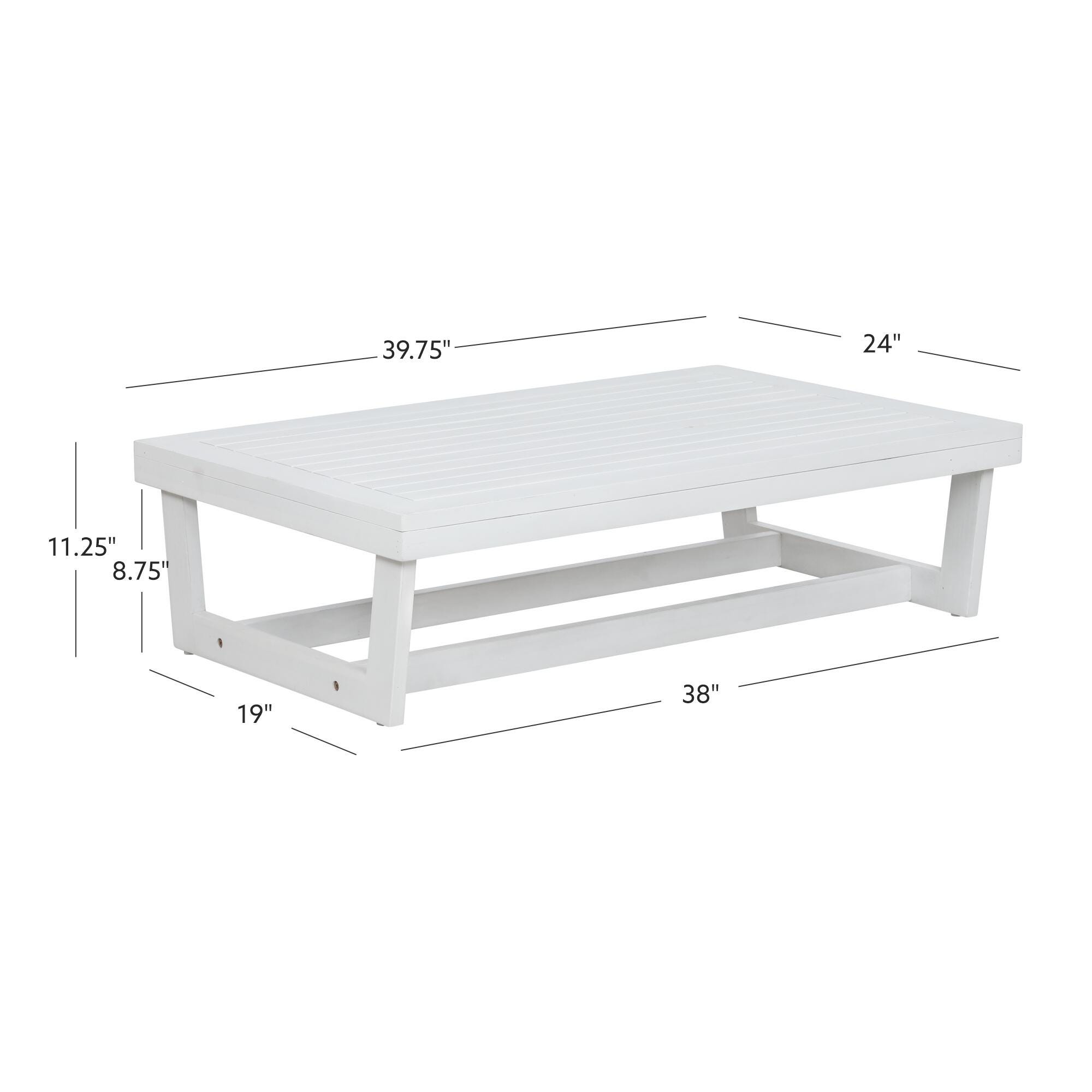 Linon Carmel Outdoor Cocktail Table, White, large