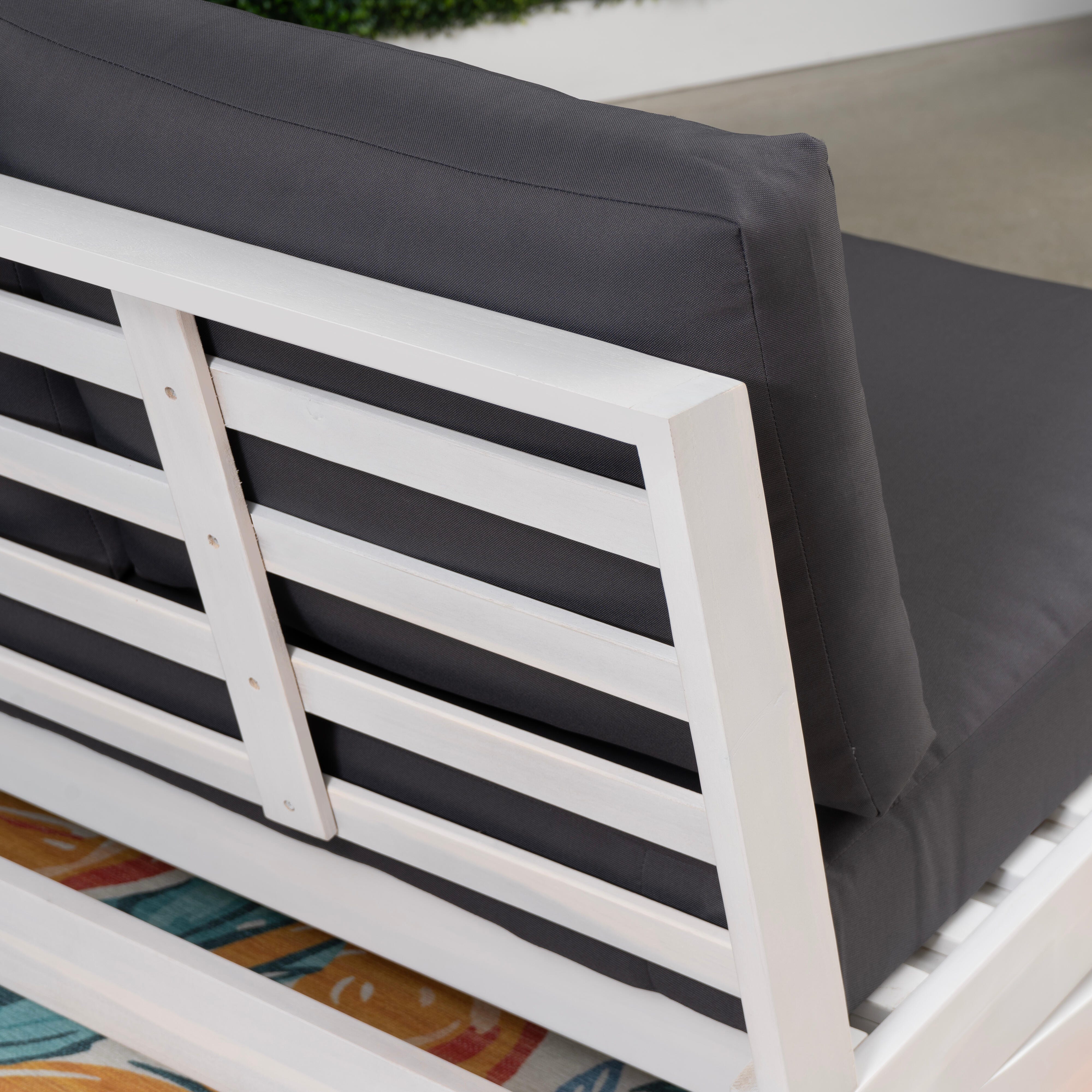 Linon Outdoor Bench, White/Gray, large