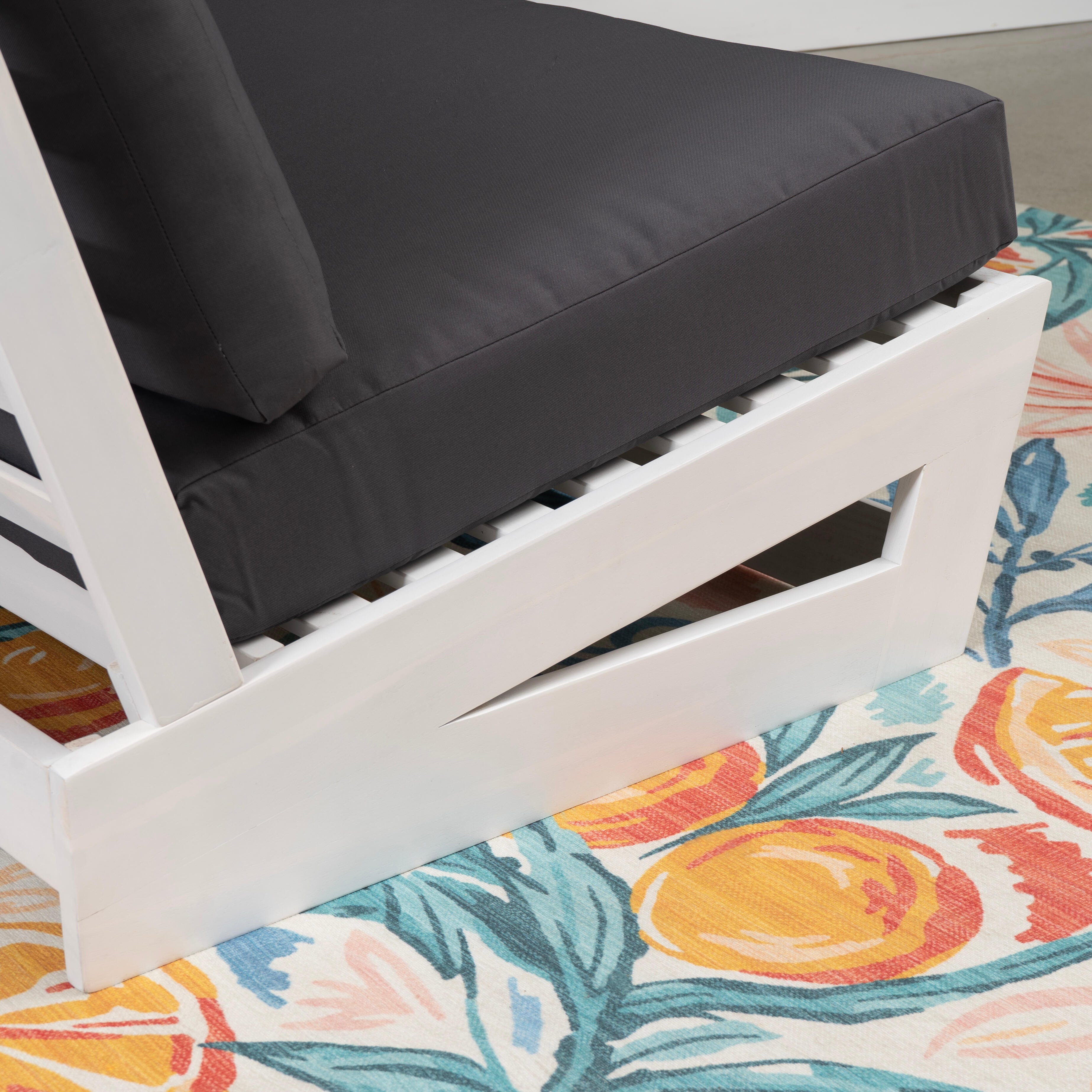 Linon Outdoor Bench, White/Gray, large