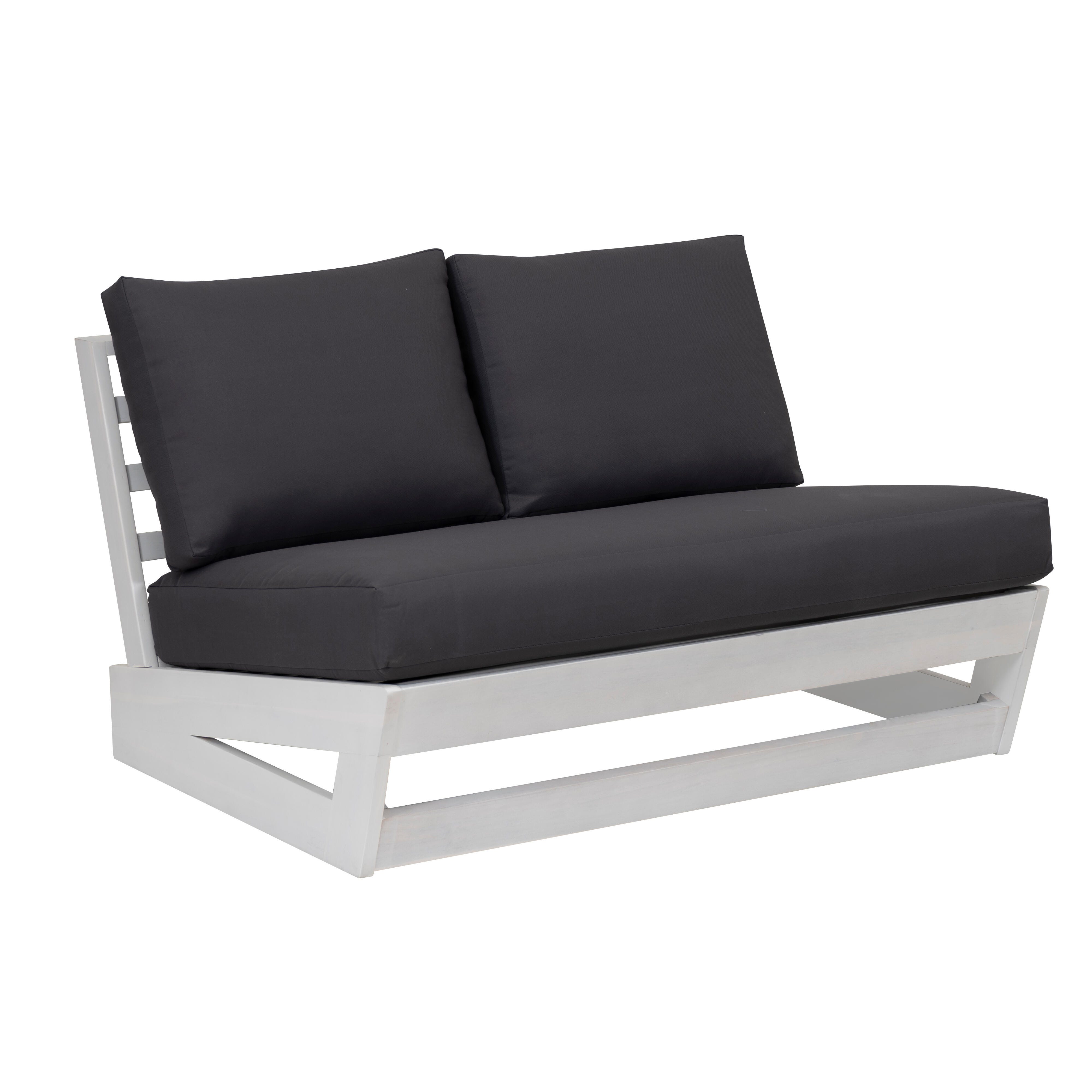 Linon Outdoor Bench, White/Gray, large