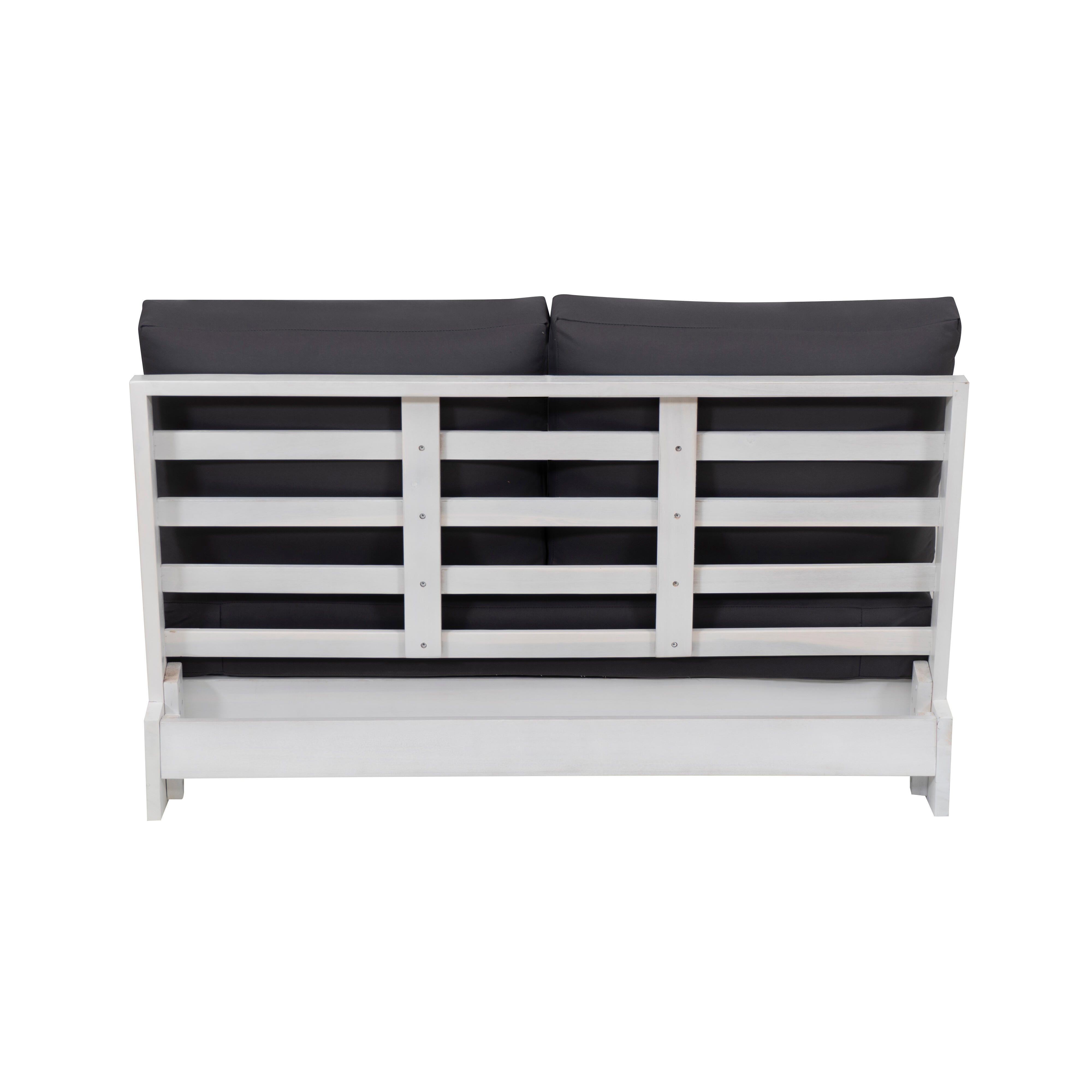 Linon Outdoor Bench, White/Gray, large