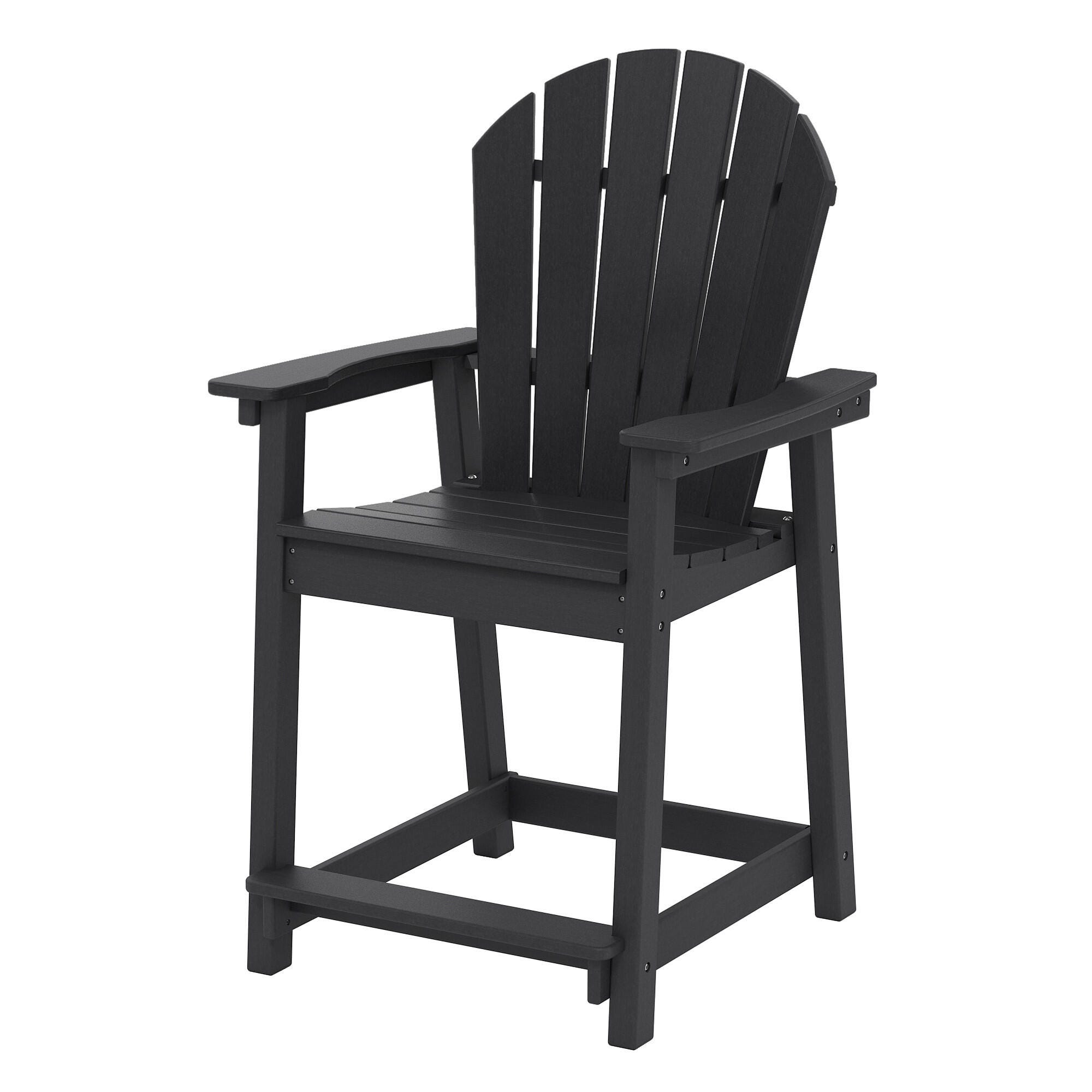 A-Eco Living Outdoor Adirondack Bar Chair, Black