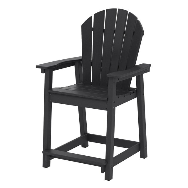A-Eco Living Outdoor Adirondack Bar Chair, Black