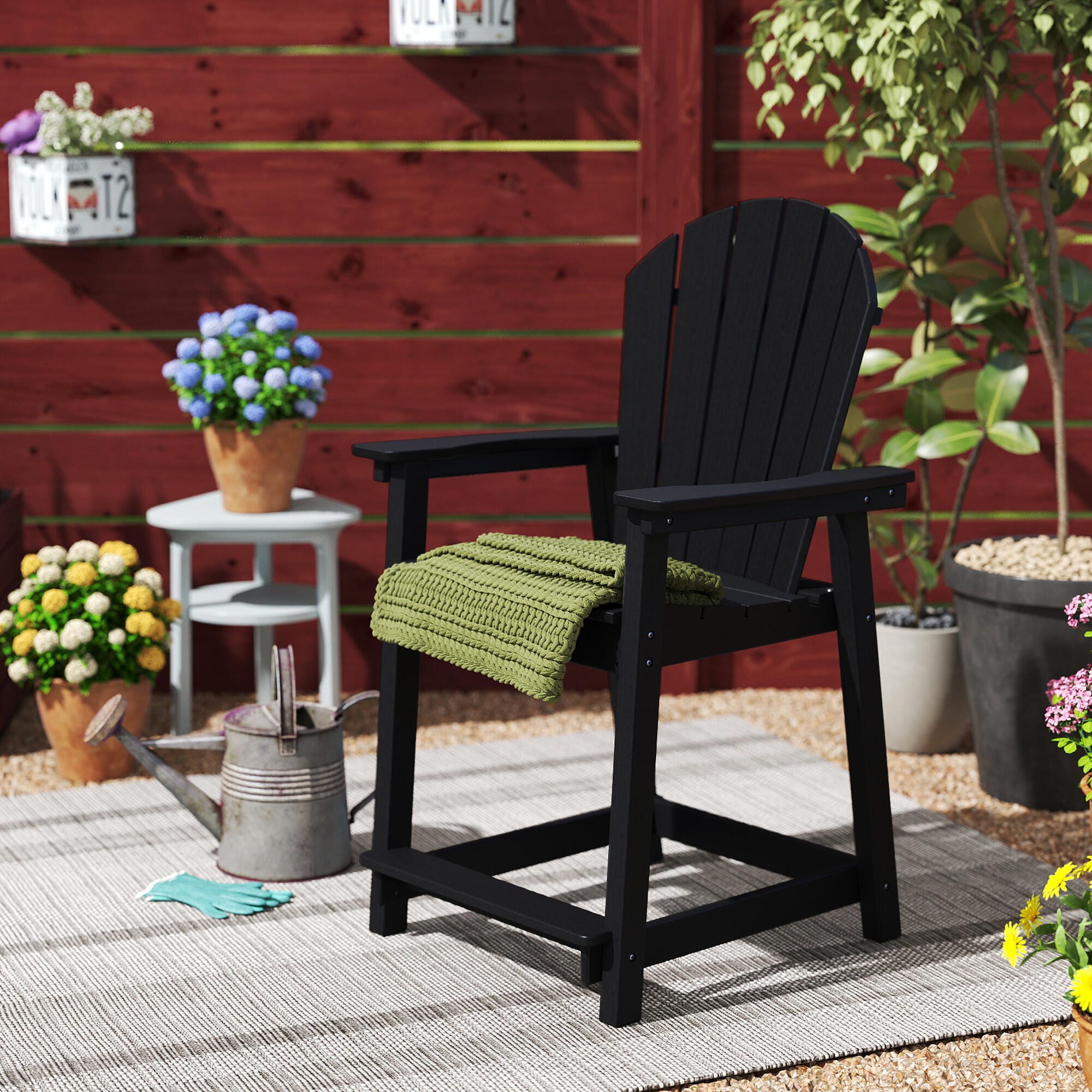 A-Eco Living Outdoor Adirondack Bar Chair, , large