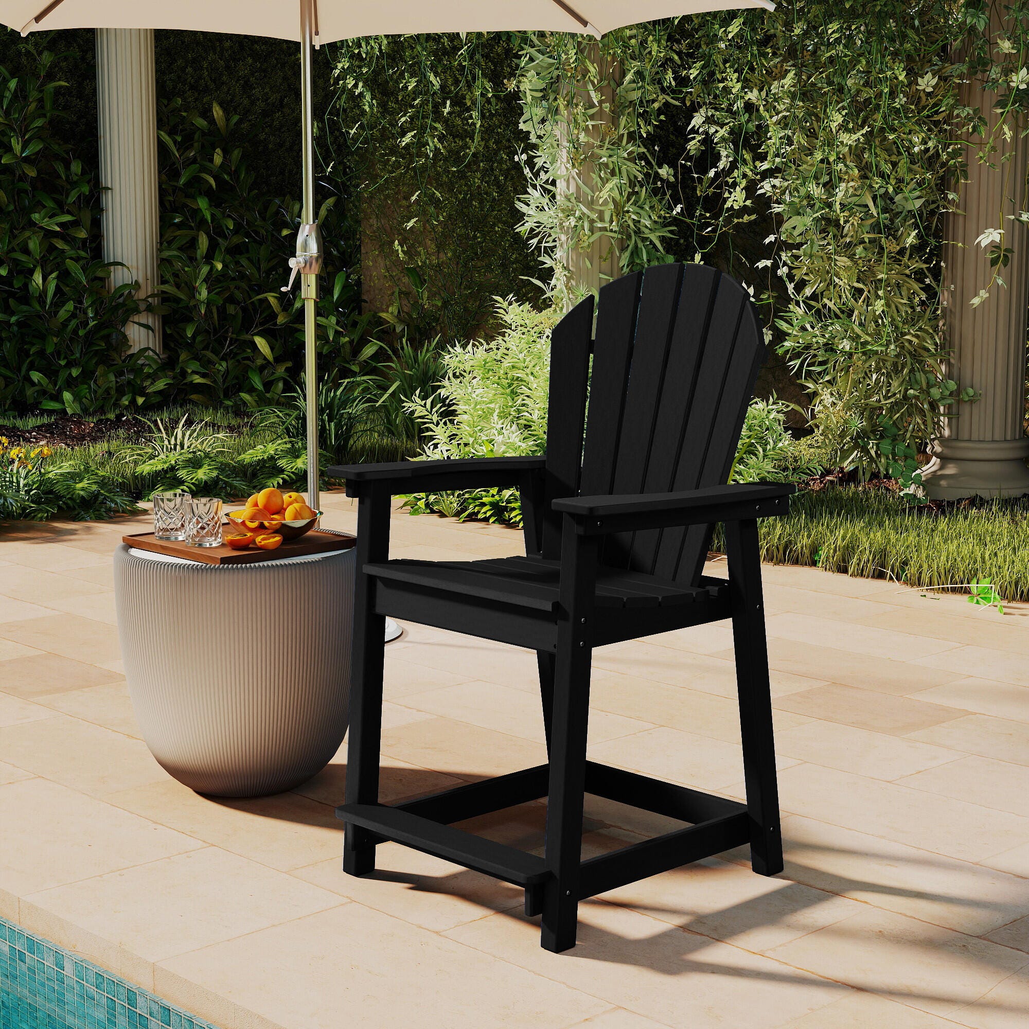 A-Eco Living Outdoor Adirondack Bar Chair, , large
