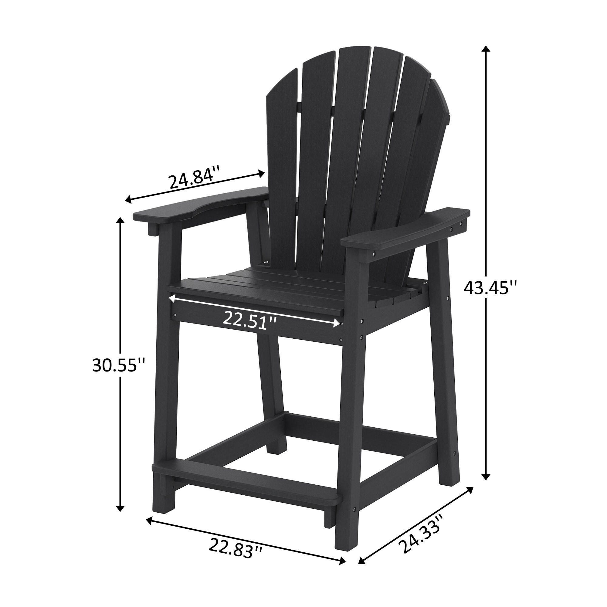 A-Eco Living Outdoor Adirondack Bar Chair, , large