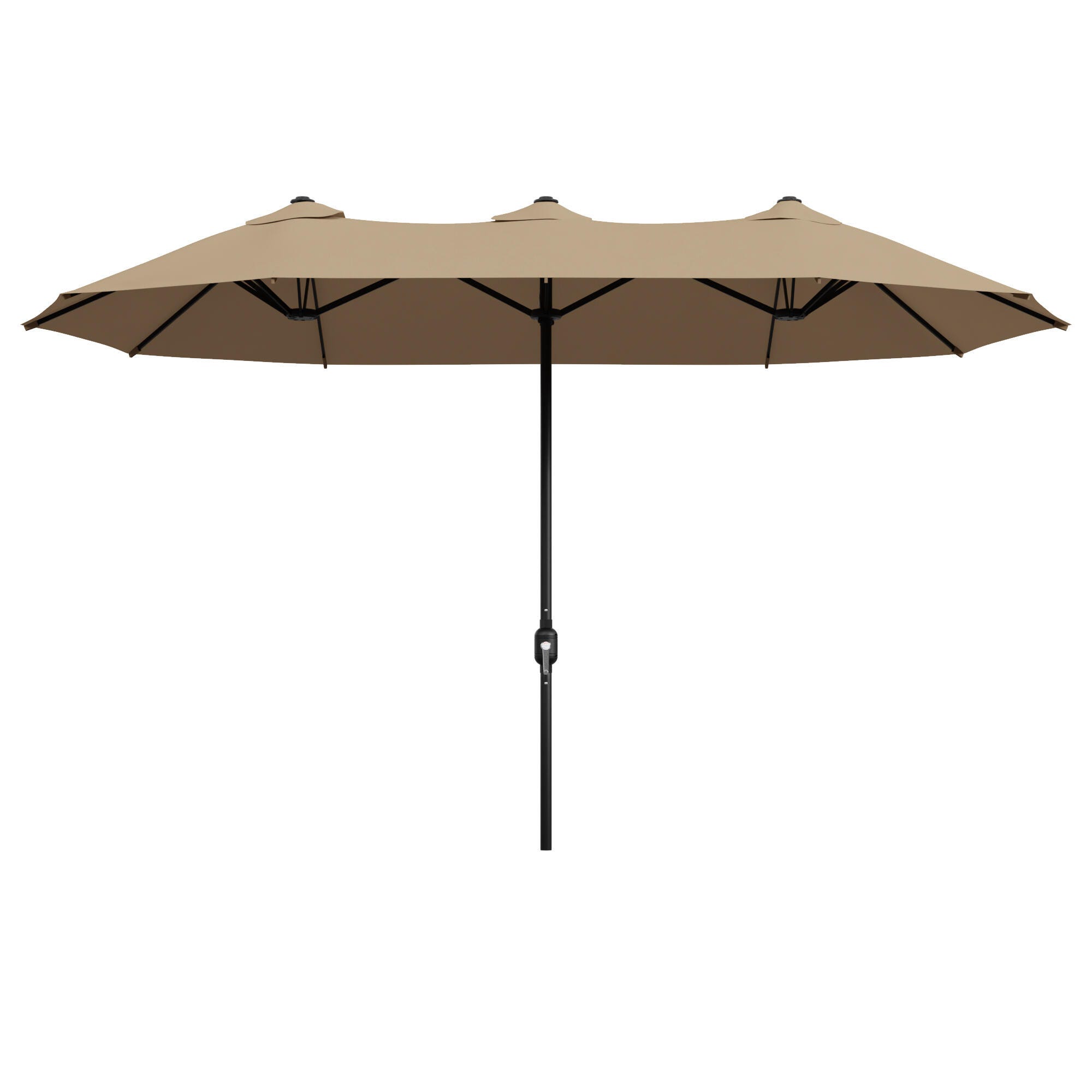 MORN HILL LLC Palm Shade 13' Outdoor Umbrella, Beige/Black, large