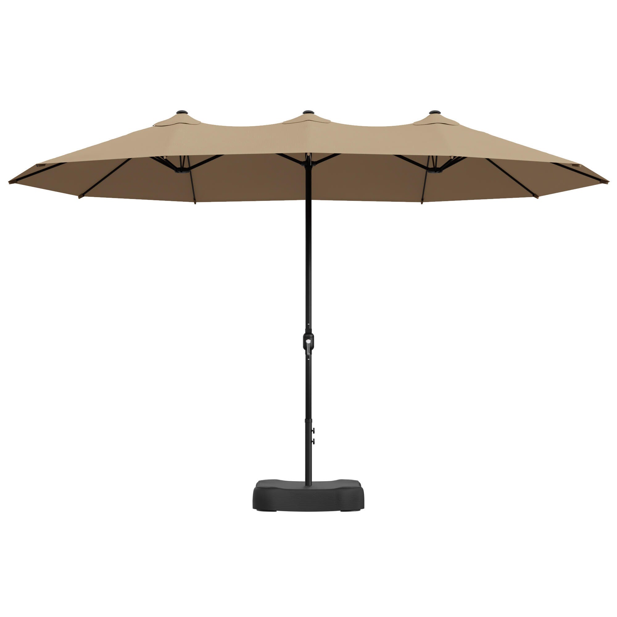 MORN HILL LLC Palm Shade 15' Outdoor Umbrella, Beige/Black, large