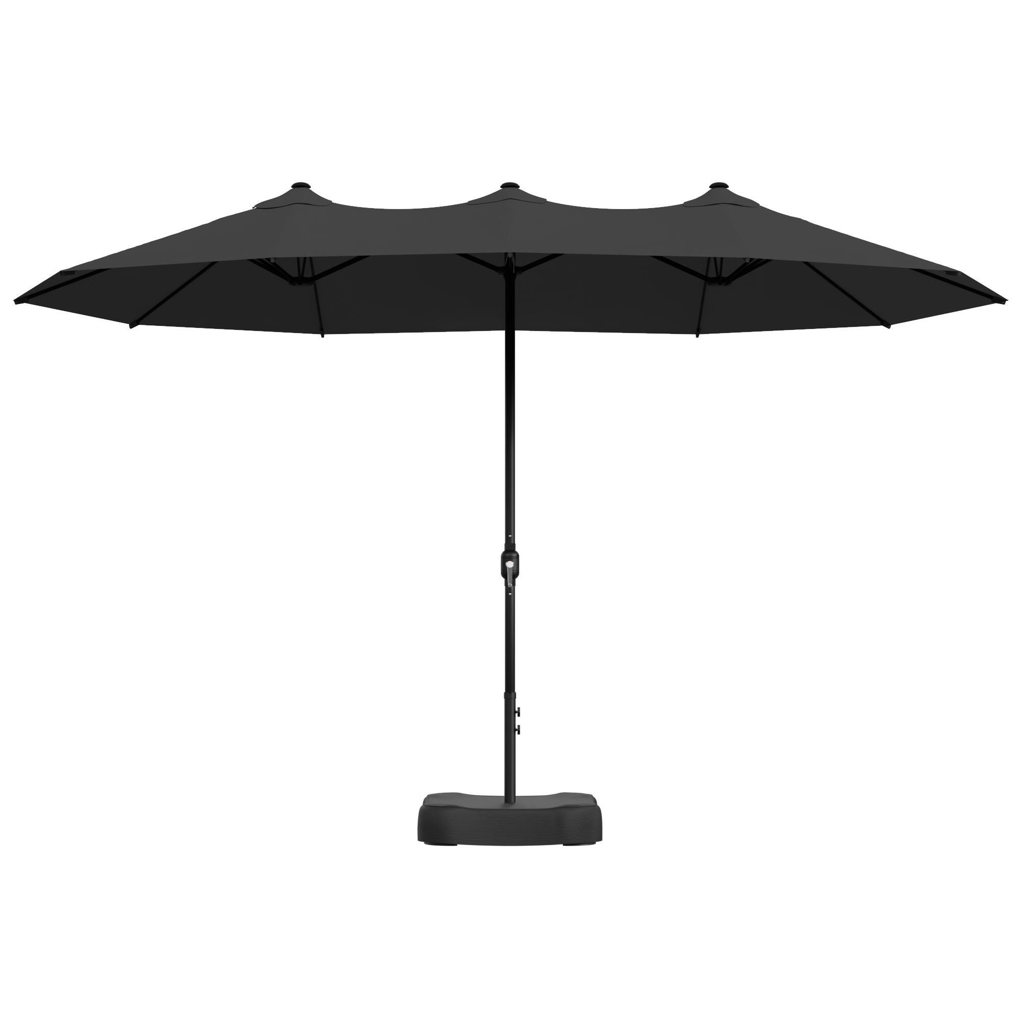 MORN HILL LLC Palm Shade 15' Outdoor Umbrella, Black, large