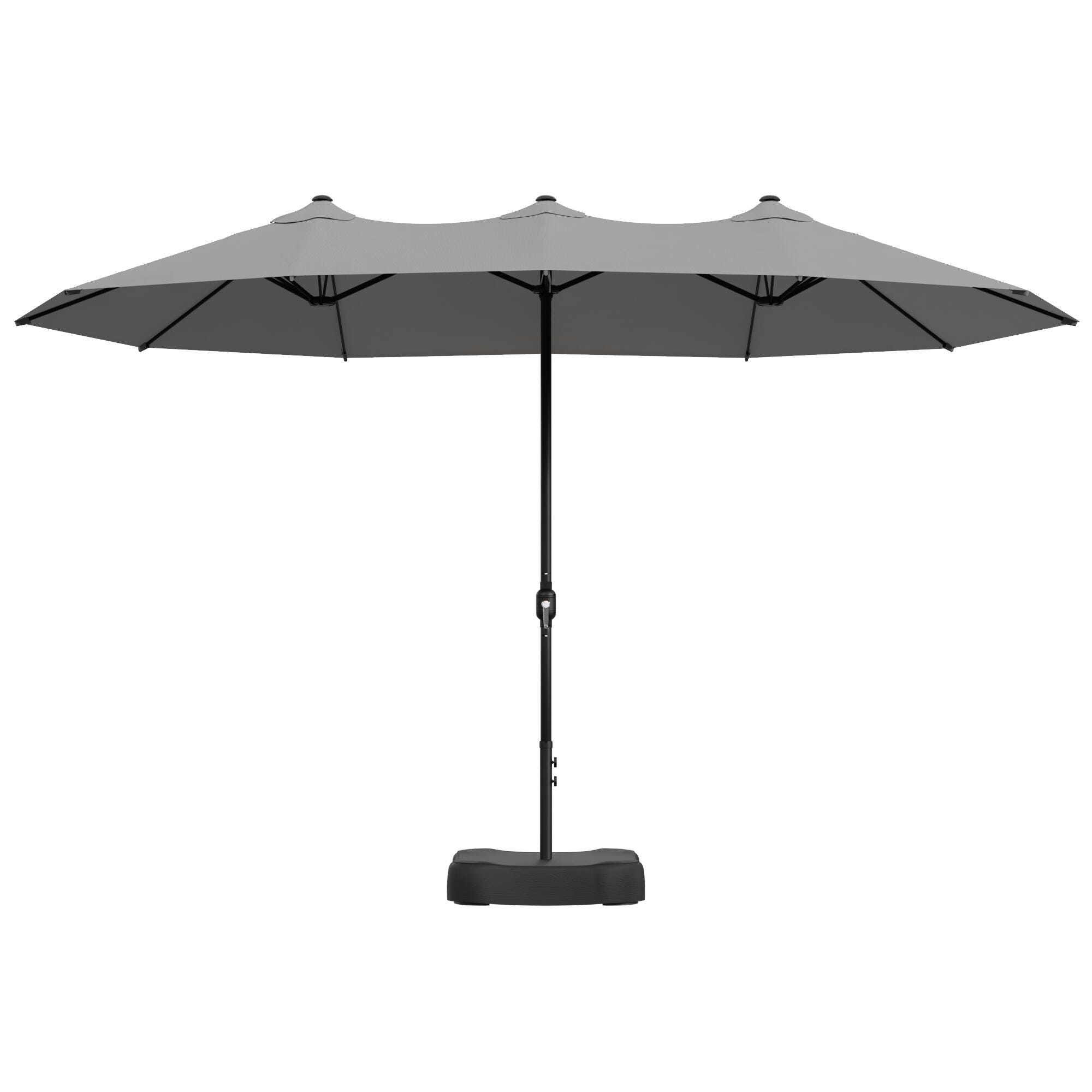 MORN HILL LLC Palm Shade 15' Outdoor Umbrella, Gray/Black, large