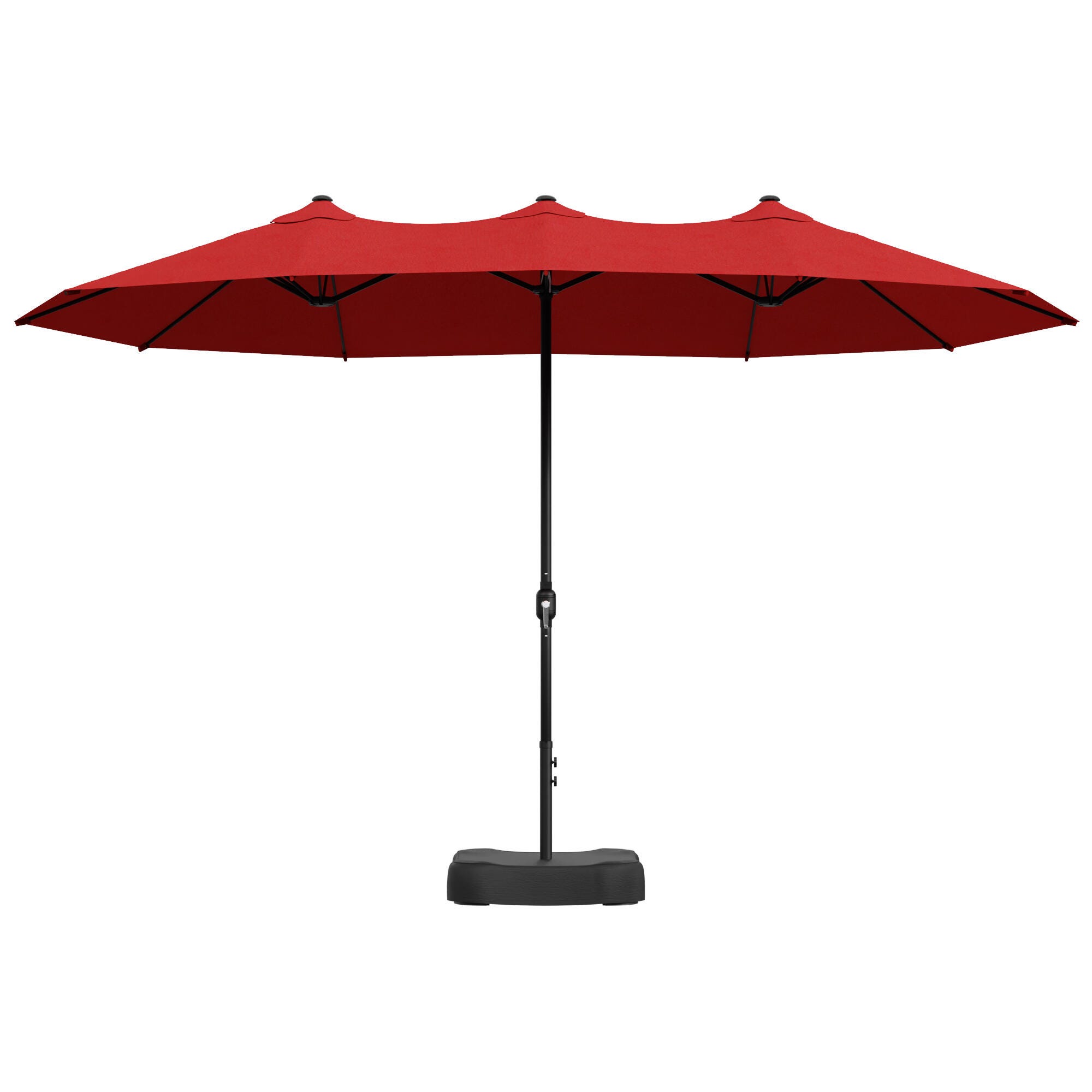 MORN HILL LLC Palm Shade 15' Outdoor Umbrella, Red/Black, large