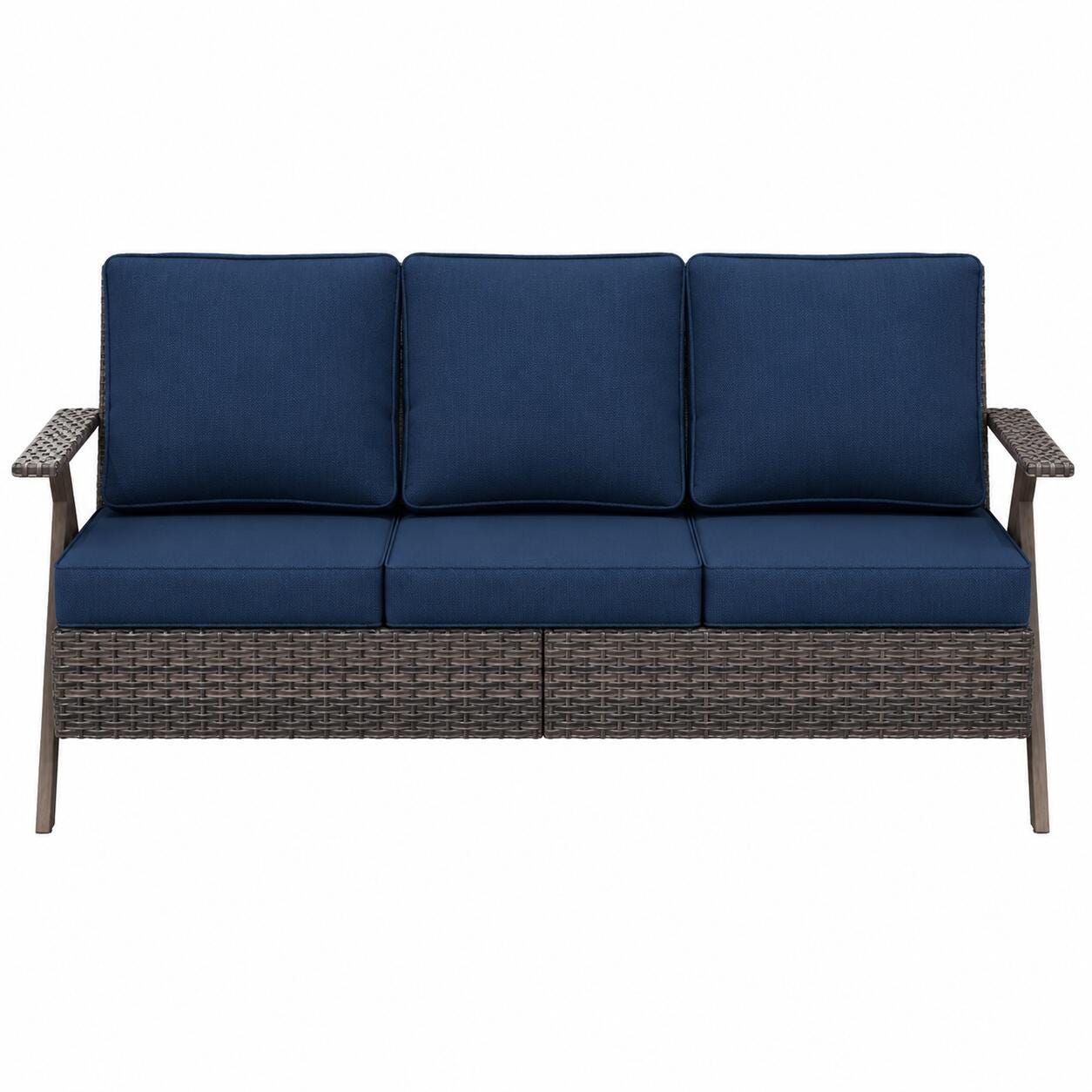 MORN HILL Sandy Shores Outdoor Sofa, Blue/Brown, large