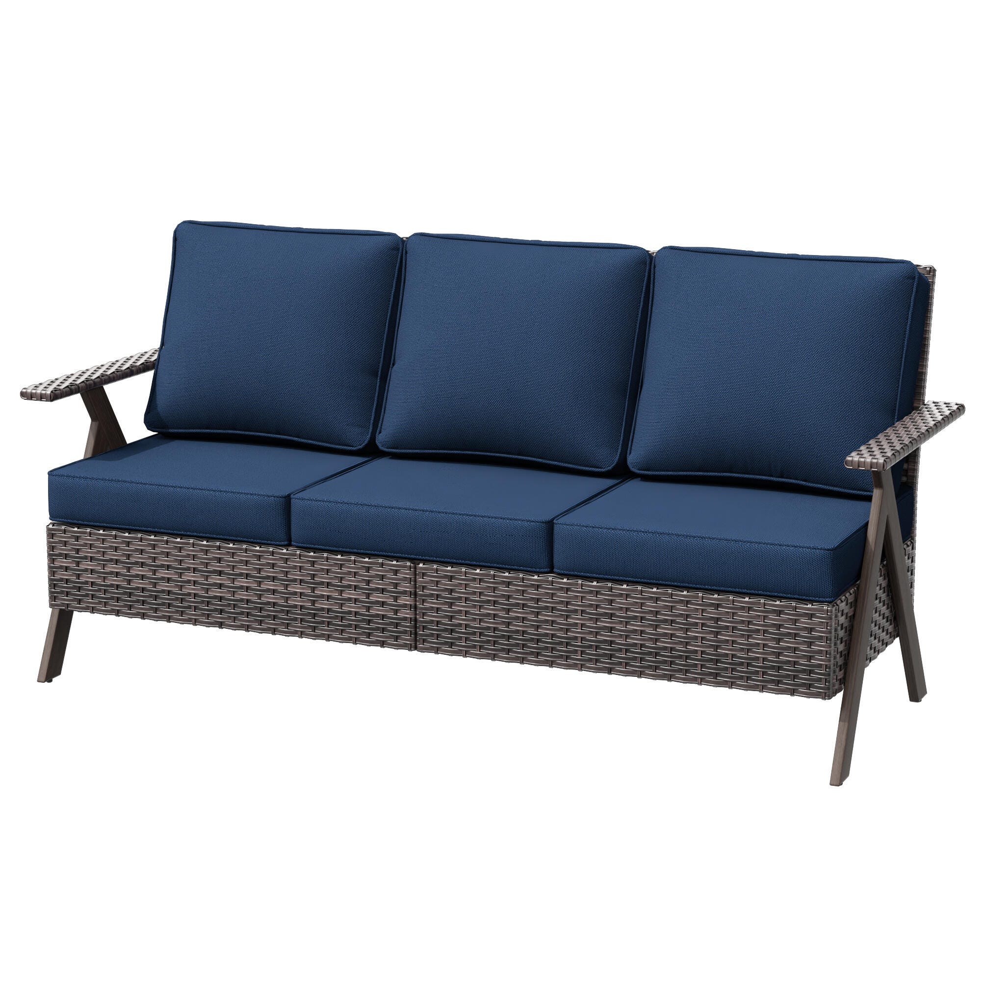 MORN HILL Sandy Shores Outdoor Sofa, Blue/Brown, large