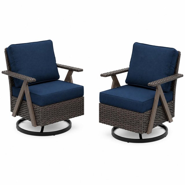 MORN HILL Sandy Shores Outdoor Swivel Lounge Chair (Set of 2)