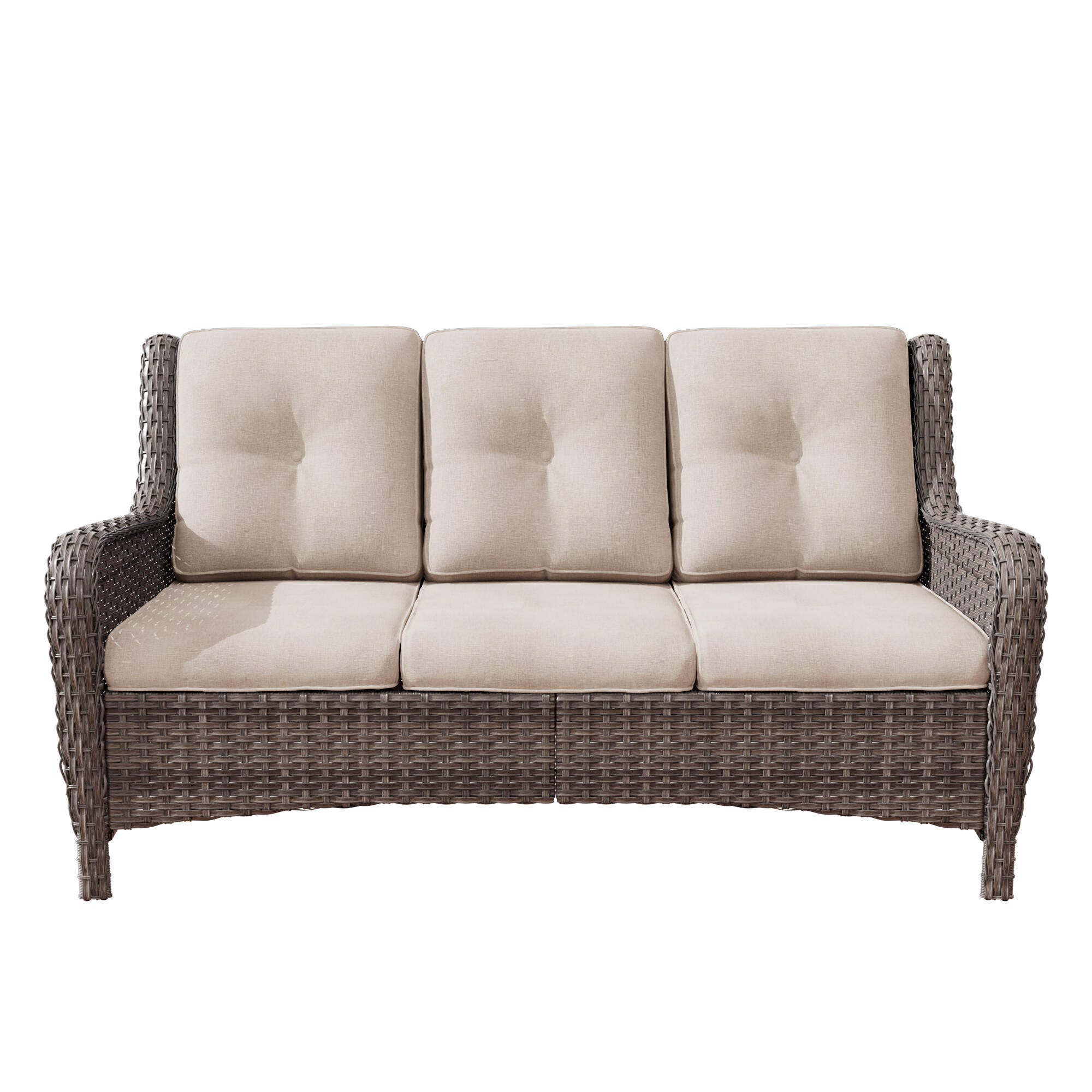 MORN HILL Haven Outdoor Sofa, Beige/Brown, large