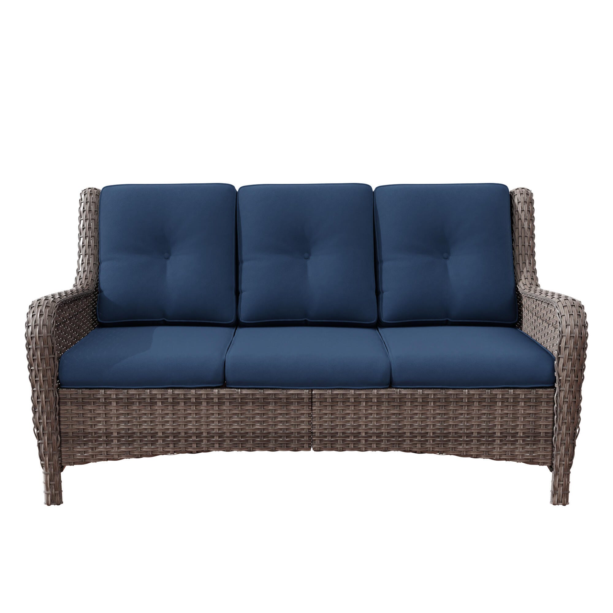 MORN HILL Haven Outdoor Sofa, Blue/Brown, large