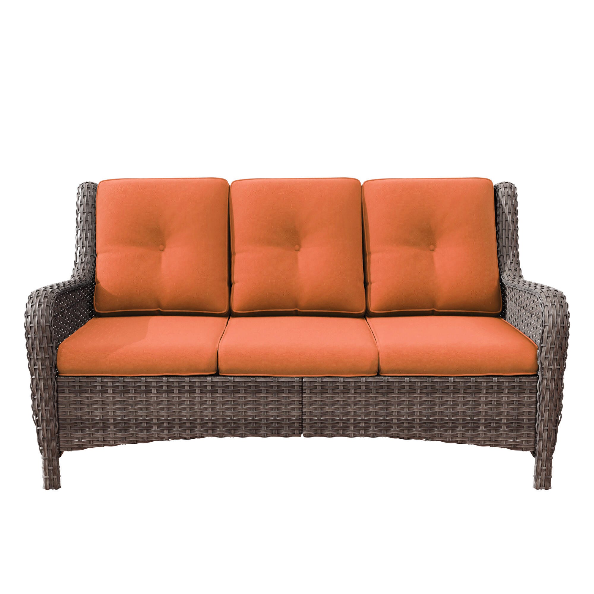 MORN HILL Haven Outdoor Sofa, Orange/Brown, large