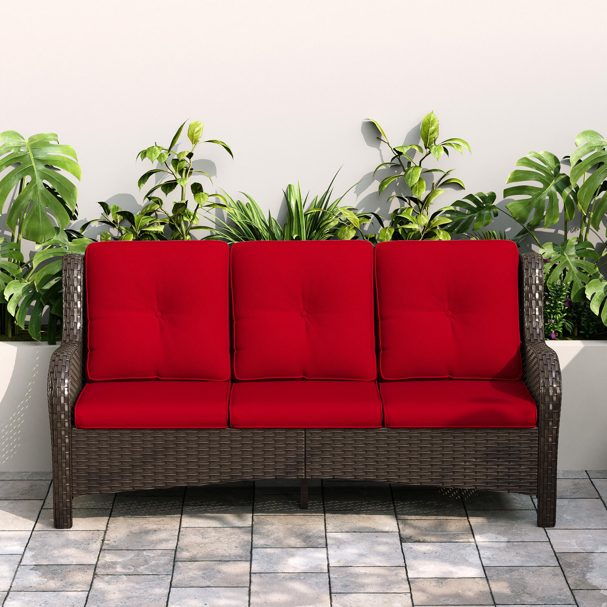 MORN HILL Haven Outdoor Sofa, Red/Brown, rollover