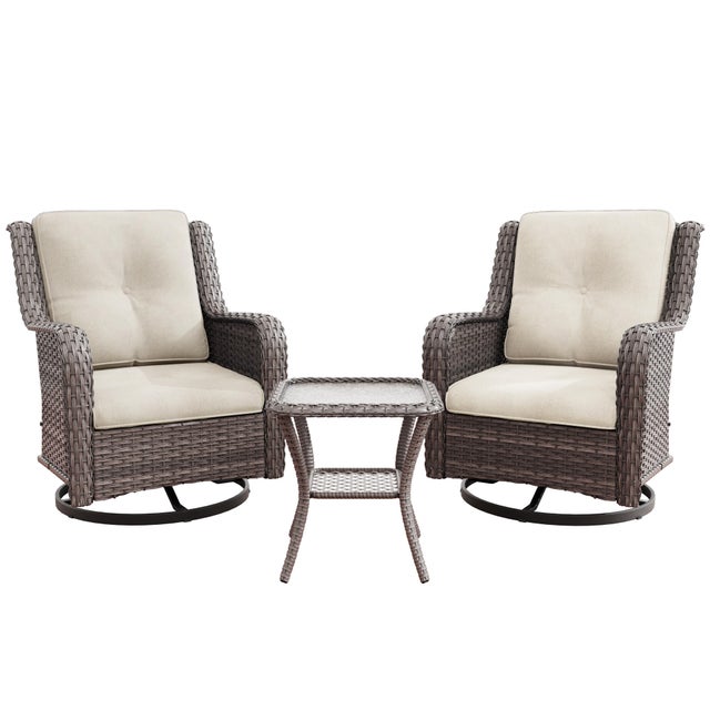 MORN HILL Haven Outdoor 2 Swivel Chair and Side Table