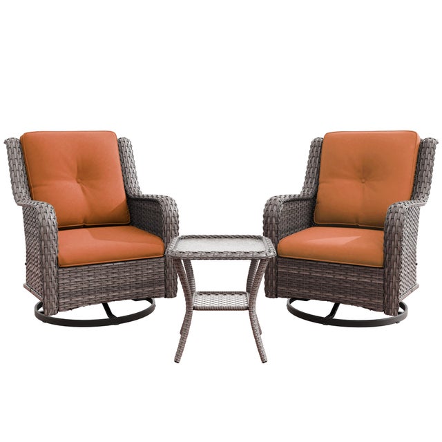 MORN HILL Haven Outdoor 2 Swivel Chair and Side Table