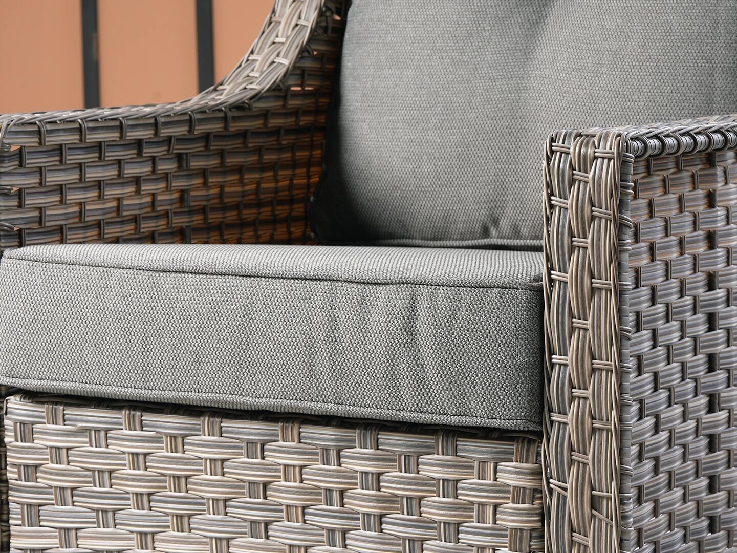 HOMLUX Outdoor 2 Swivel Rockers and Side Table, Light Gray, large