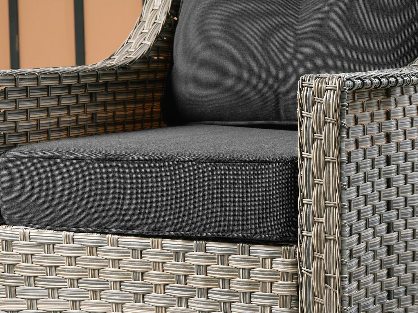 HOMLUX Outdoor 2 Swivel Rockers and Side Table, Dark Gray, large