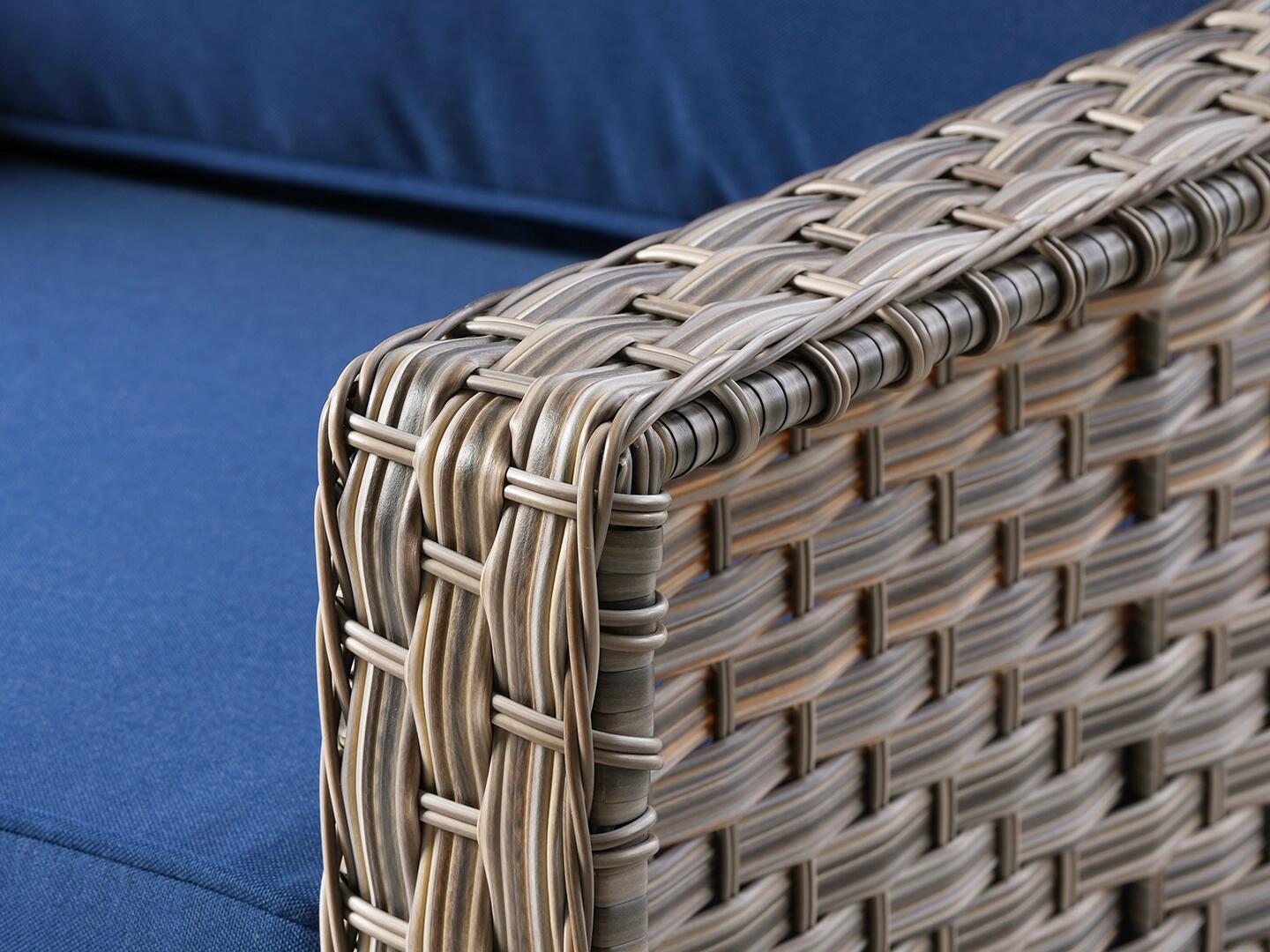 HOMLUX Outdoor 2 Swivel Rockers and Side Table, Navy Blue, large