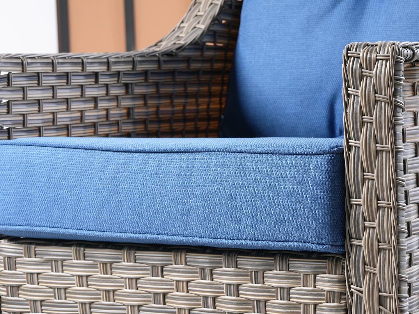 HOMLUX Outdoor 2 Swivel Rockers and Side Table, Diamond Blue, large