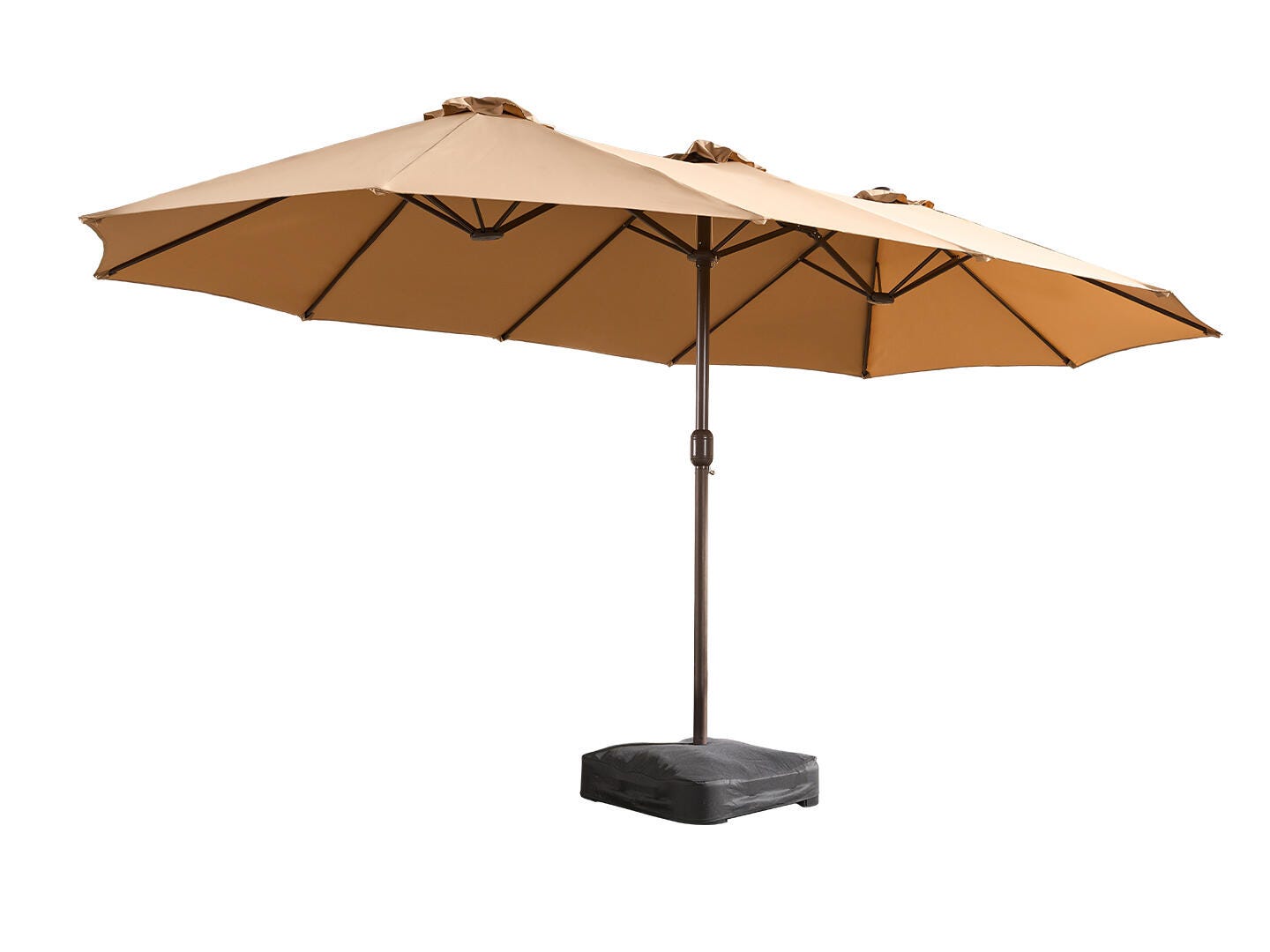 HOMLUX Solid 14.5' Outdoor Umbrella, Tan, large