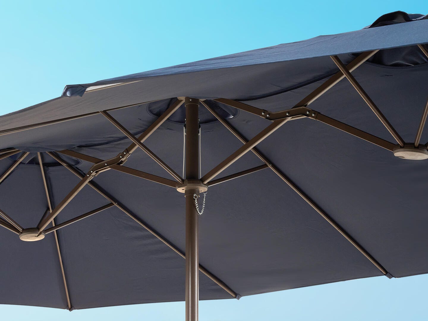HOMLUX Solid 14.5' Outdoor Umbrella, Navy Blue, large