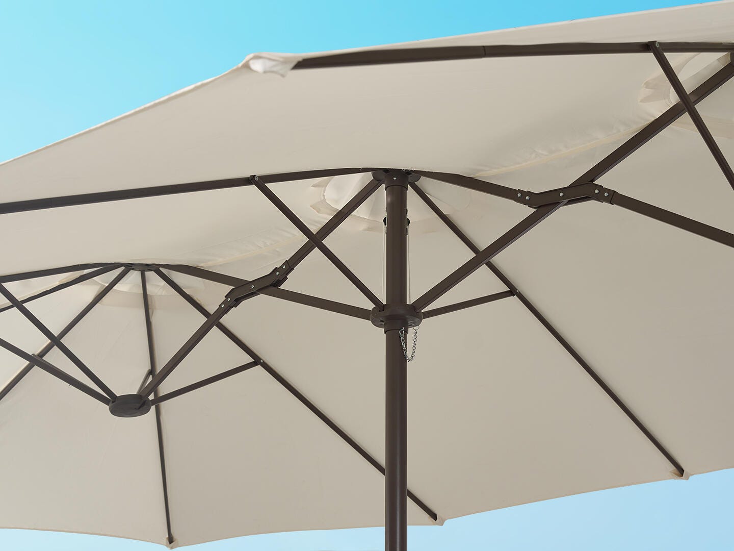 HOMLUX Solid 14.5' Outdoor Umbrella, White, large