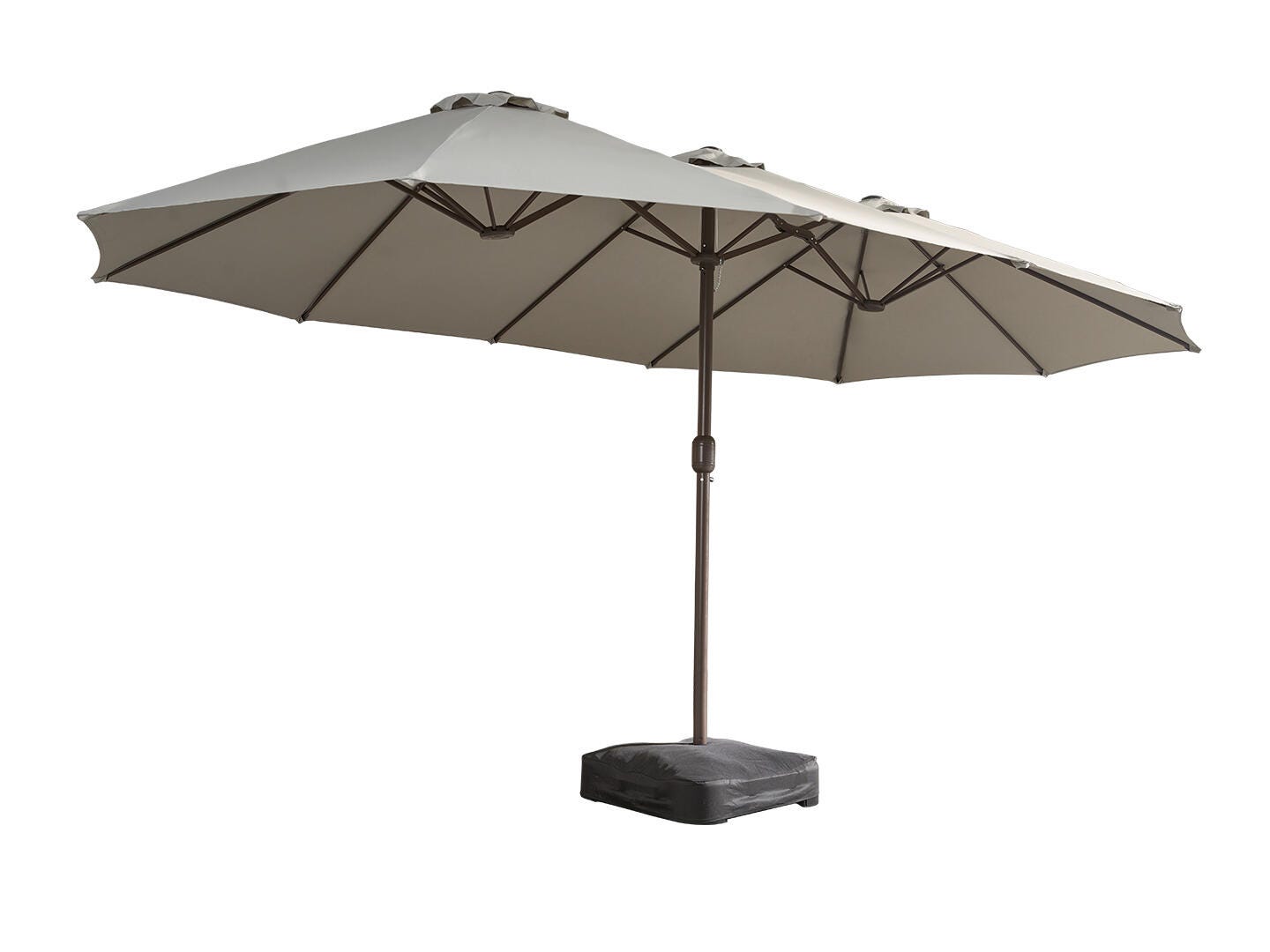 HOMLUX Solid 14.5' Outdoor Umbrella, Gray, large